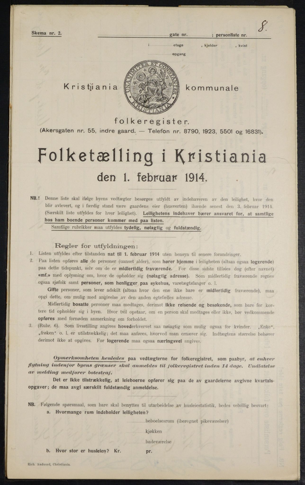 OBA, Municipal Census 1914 for Kristiania, 1914, p. 68331