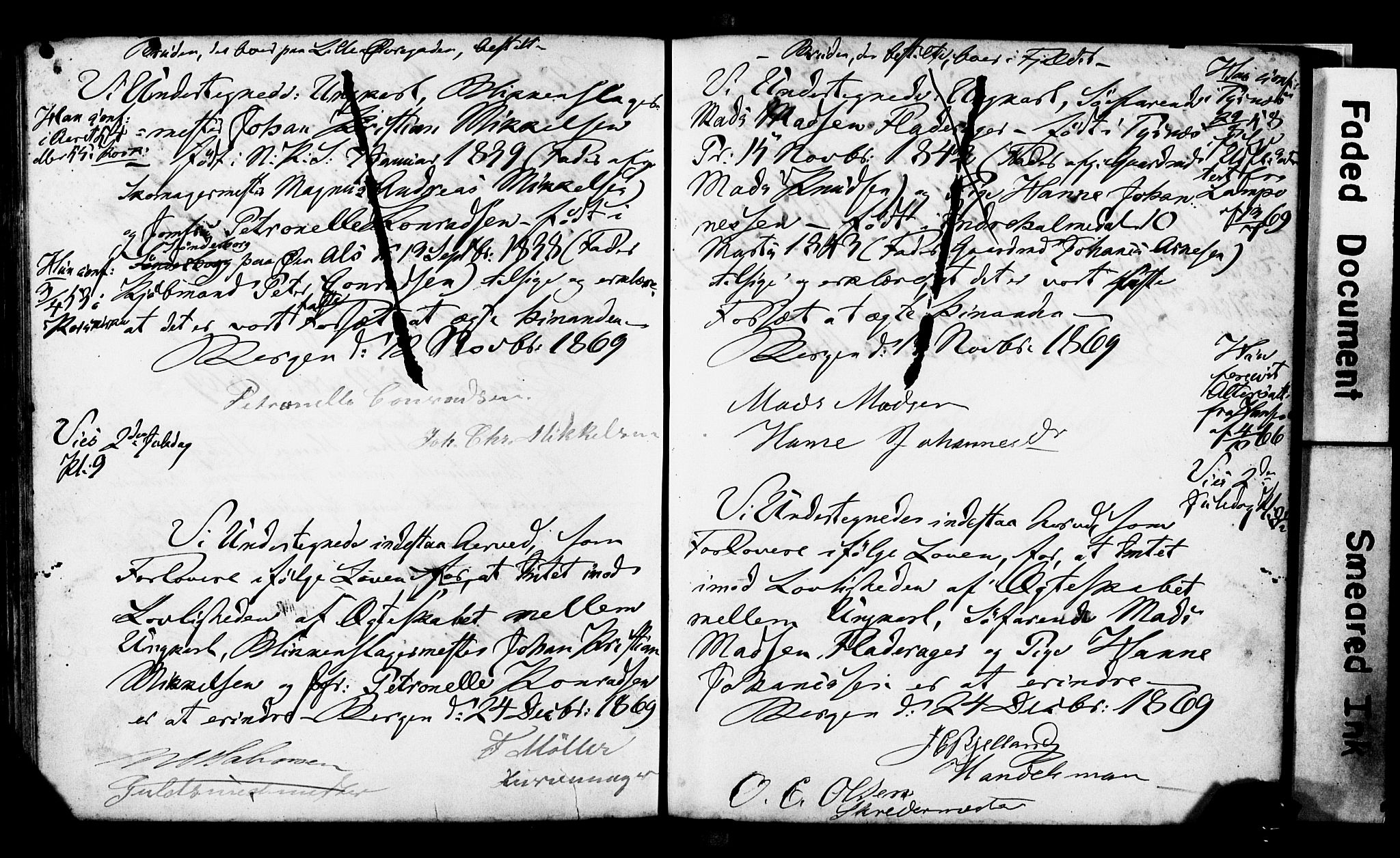 Korskirken sokneprestembete, AV/SAB-A-76101: Best man's statements no. II.5.3, 1865-1871, p. 168