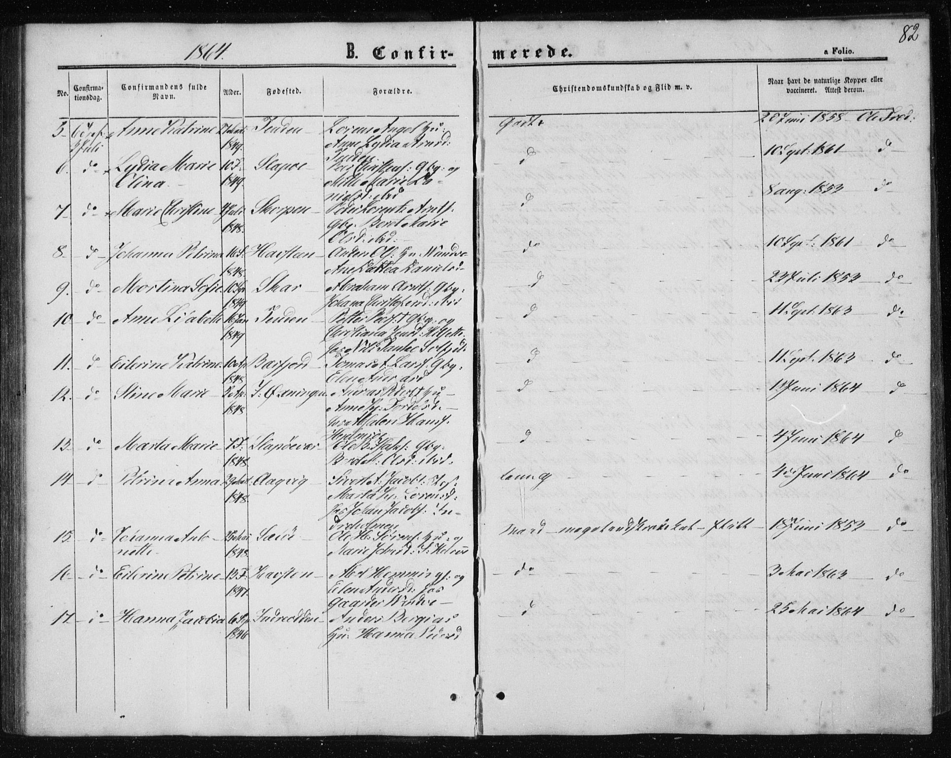 Ministerialprotokoller, klokkerbøker og fødselsregistre - Nordland, AV/SAT-A-1459/834/L0505: Parish register (official) no. 834A03, 1862-1871, p. 82