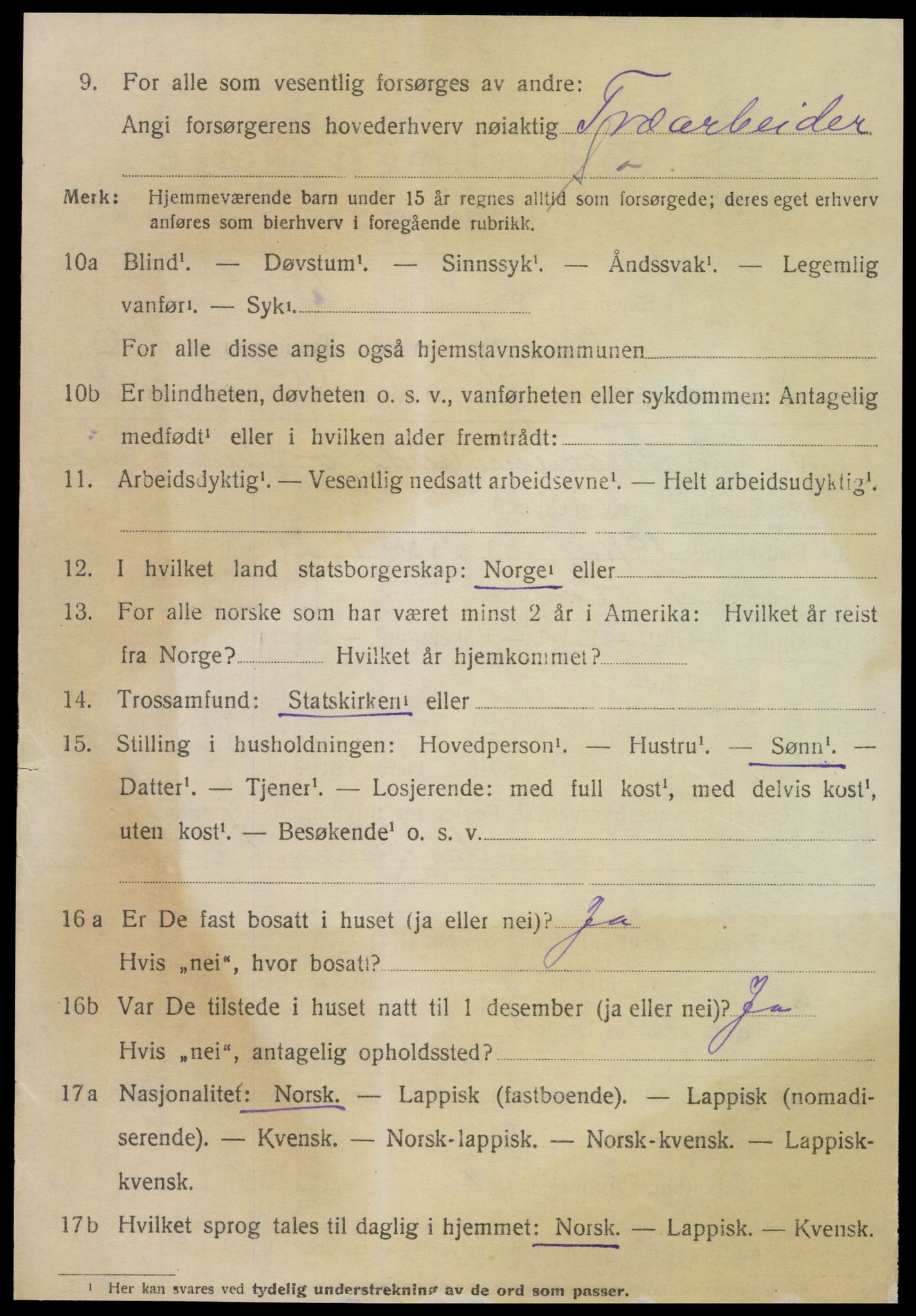 SAT, 1920 census for Rødøy, 1920, p. 3905