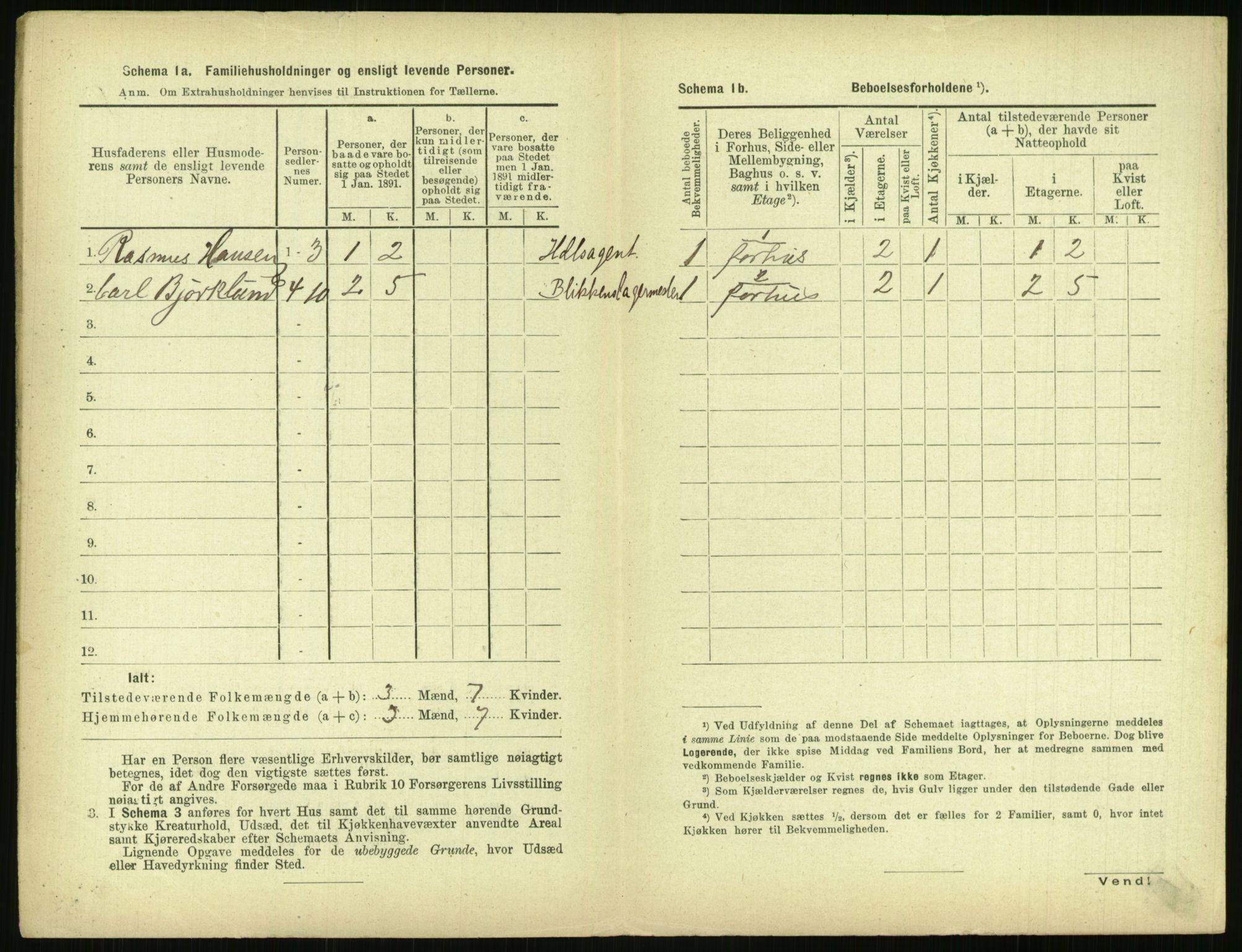 RA, 1891 census for 0806 Skien, 1891, p. 211