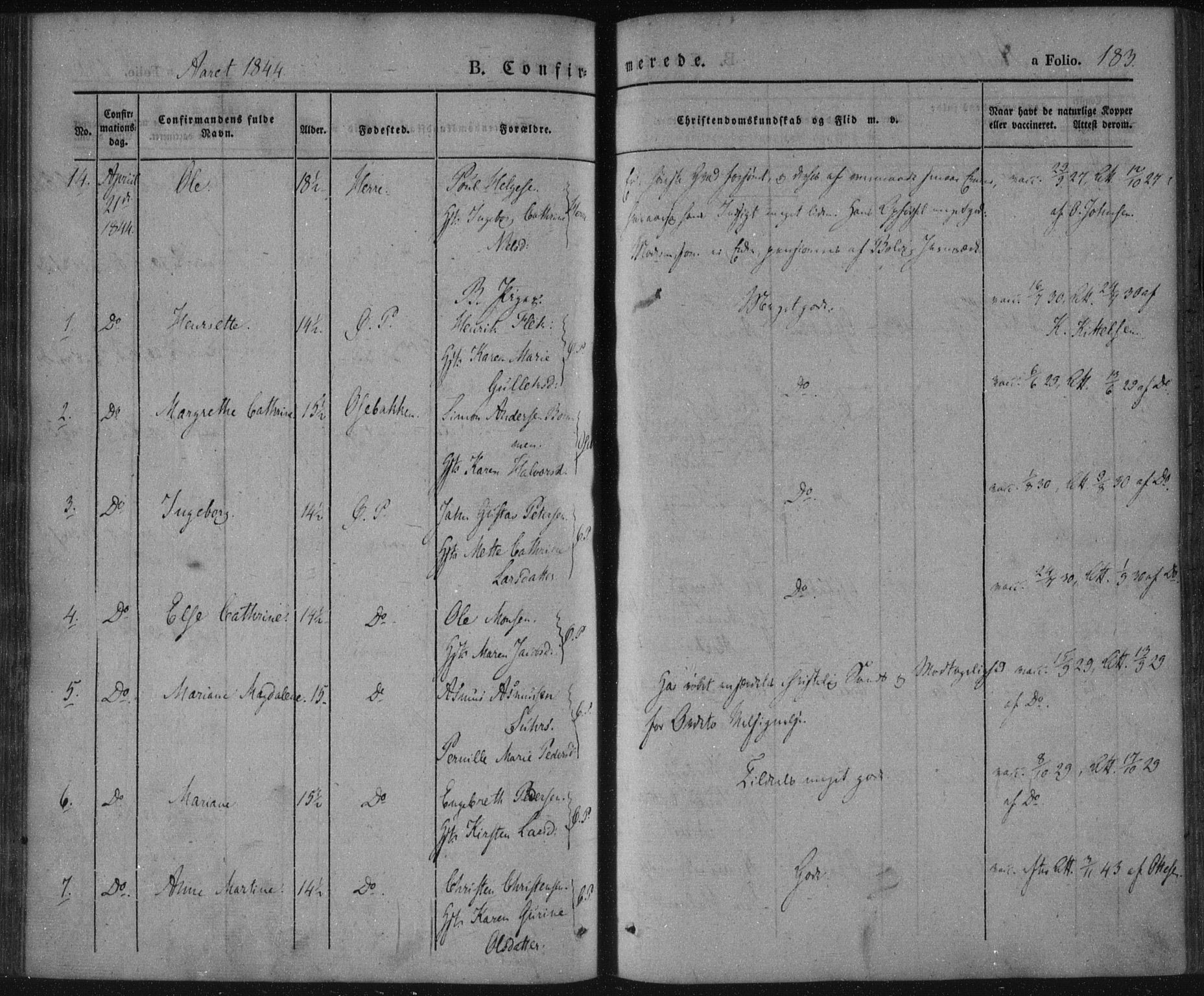 Porsgrunn kirkebøker , AV/SAKO-A-104/F/Fa/L0006: Parish register (official) no. 6, 1841-1857, p. 183