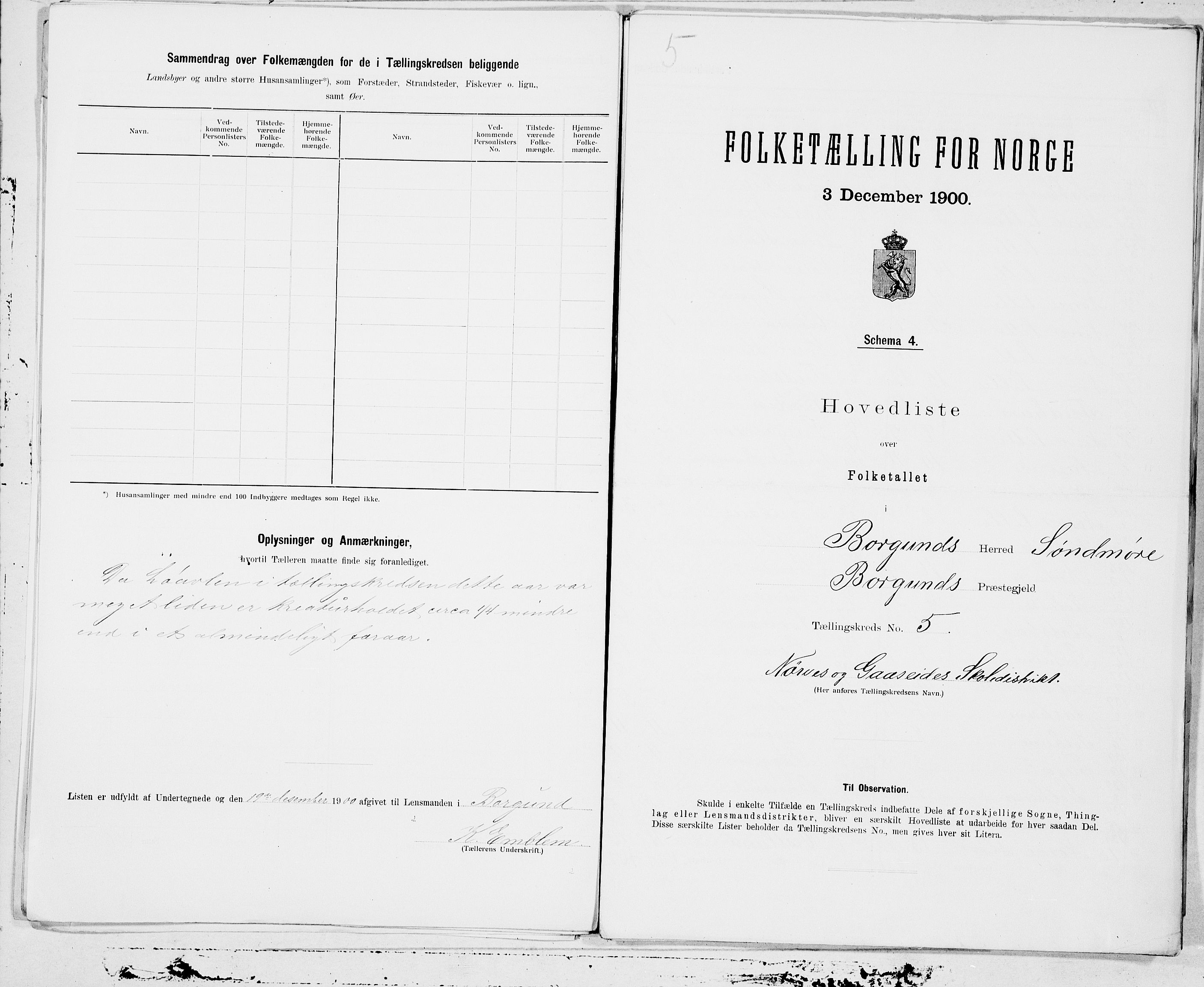 SAT, 1900 census for Borgund, 1900, p. 10