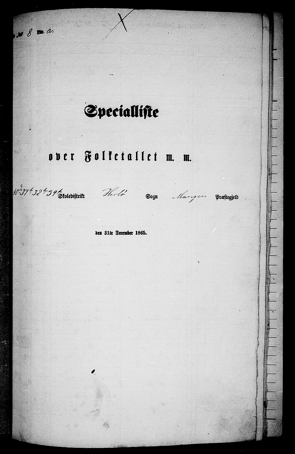 RA, 1865 census for Manger, 1865, p. 146