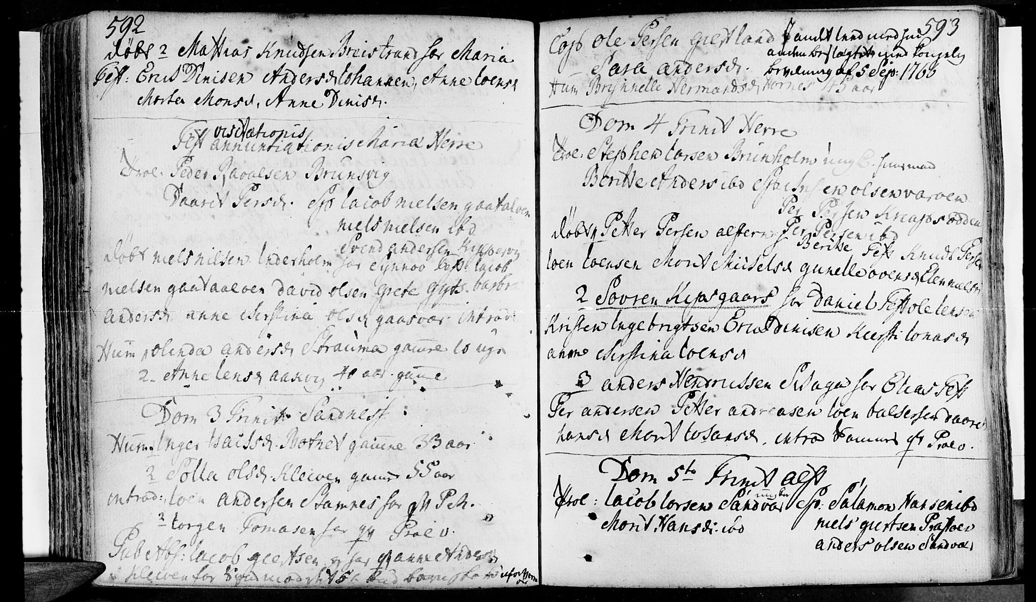 Ministerialprotokoller, klokkerbøker og fødselsregistre - Nordland, AV/SAT-A-1459/830/L0434: Parish register (official) no. 830A03, 1737-1767, p. 592-593