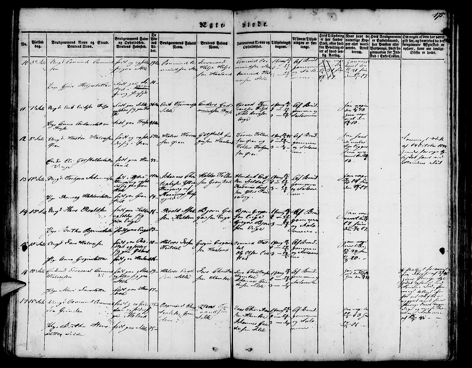 Etne sokneprestembete, AV/SAB-A-75001/H/Haa: Parish register (official) no. A 7, 1831-1847, p. 175