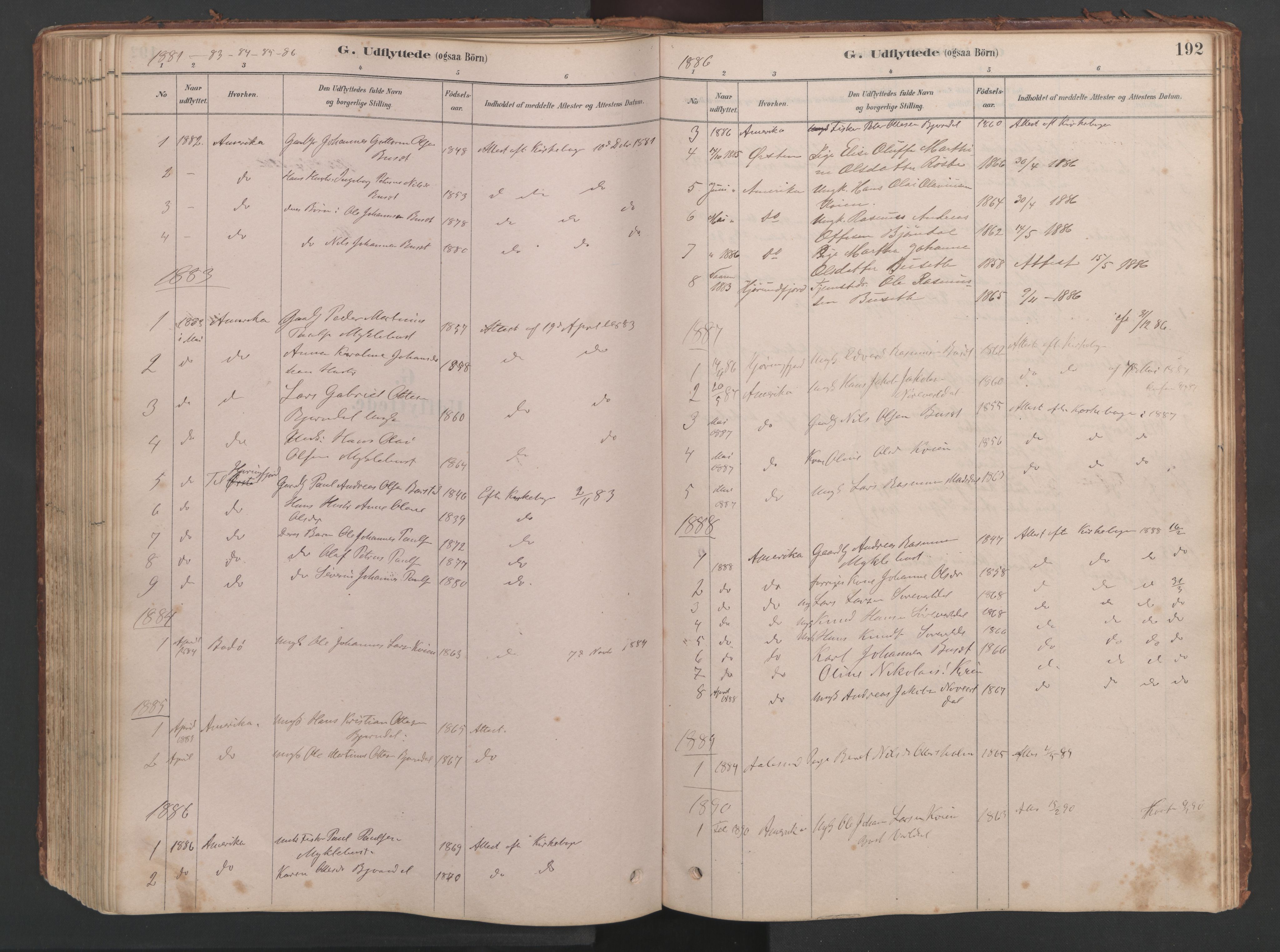 Ministerialprotokoller, klokkerbøker og fødselsregistre - Møre og Romsdal, SAT/A-1454/514/L0201: Parish register (copy) no. 514C01, 1878-1919, p. 192