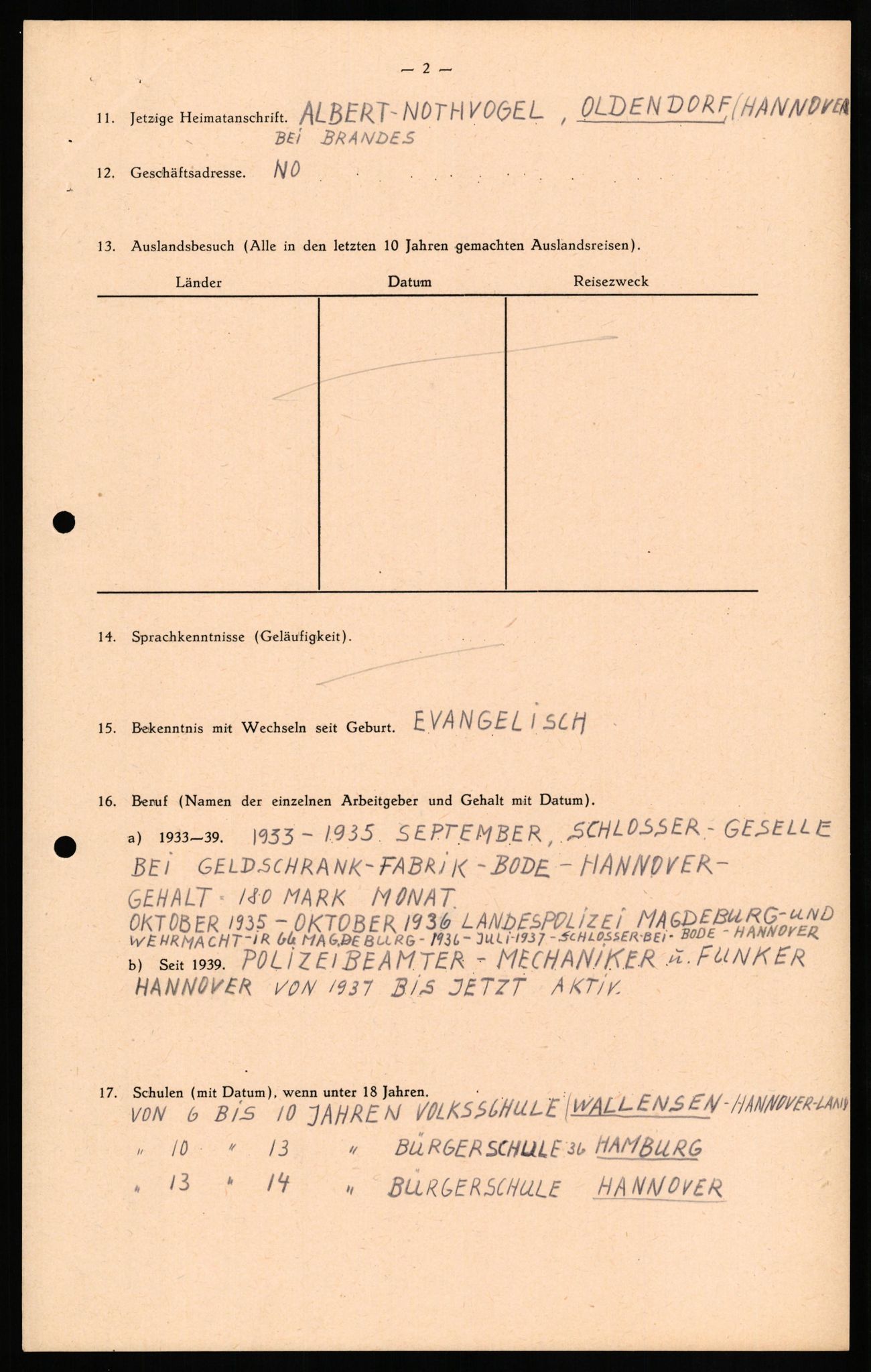 Forsvaret, Forsvarets overkommando II, AV/RA-RAFA-3915/D/Db/L0024: CI Questionaires. Tyske okkupasjonsstyrker i Norge. Tyskere., 1945-1946, p. 343