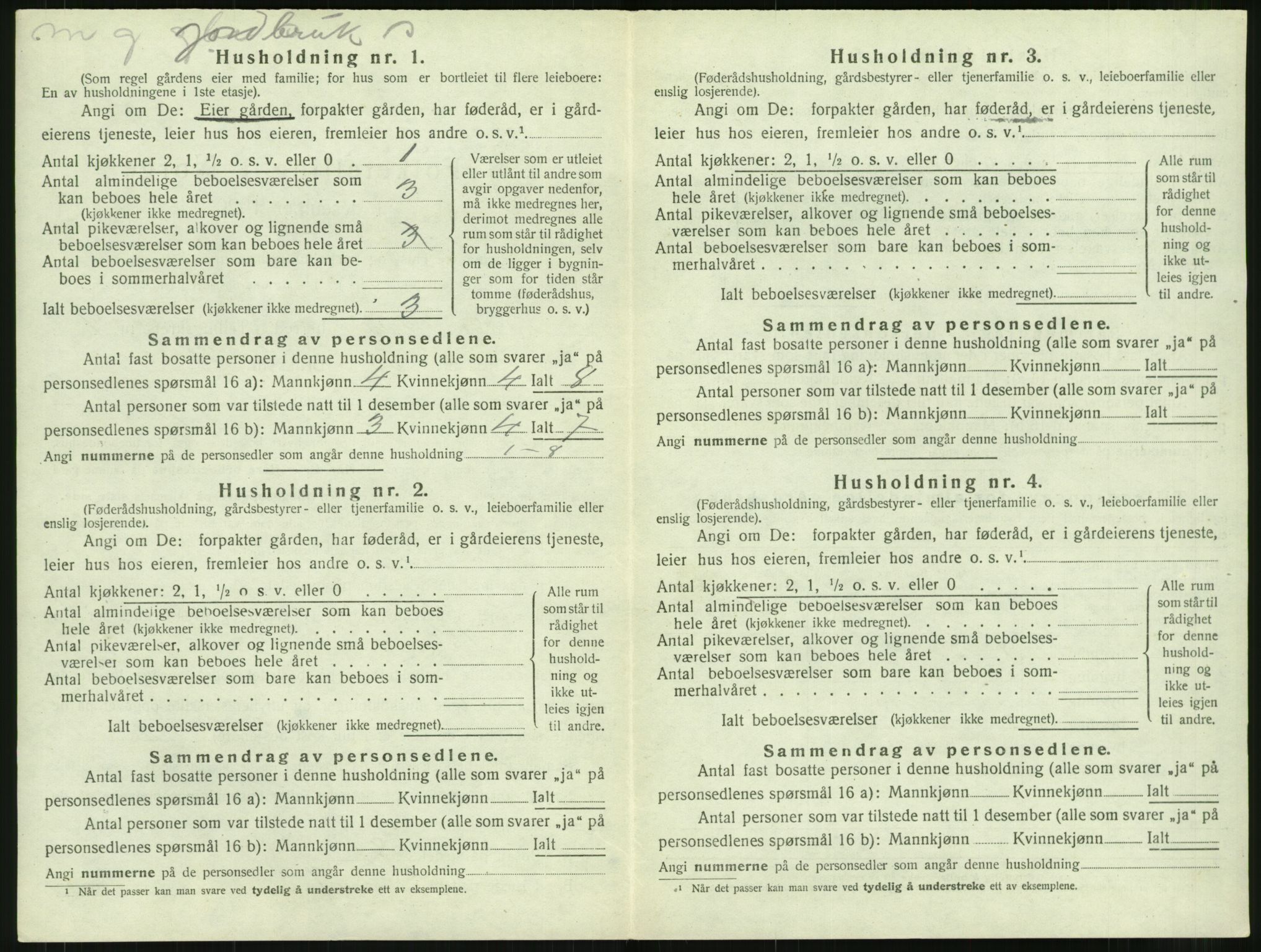 SAT, 1920 census for Bremsnes, 1920, p. 1086