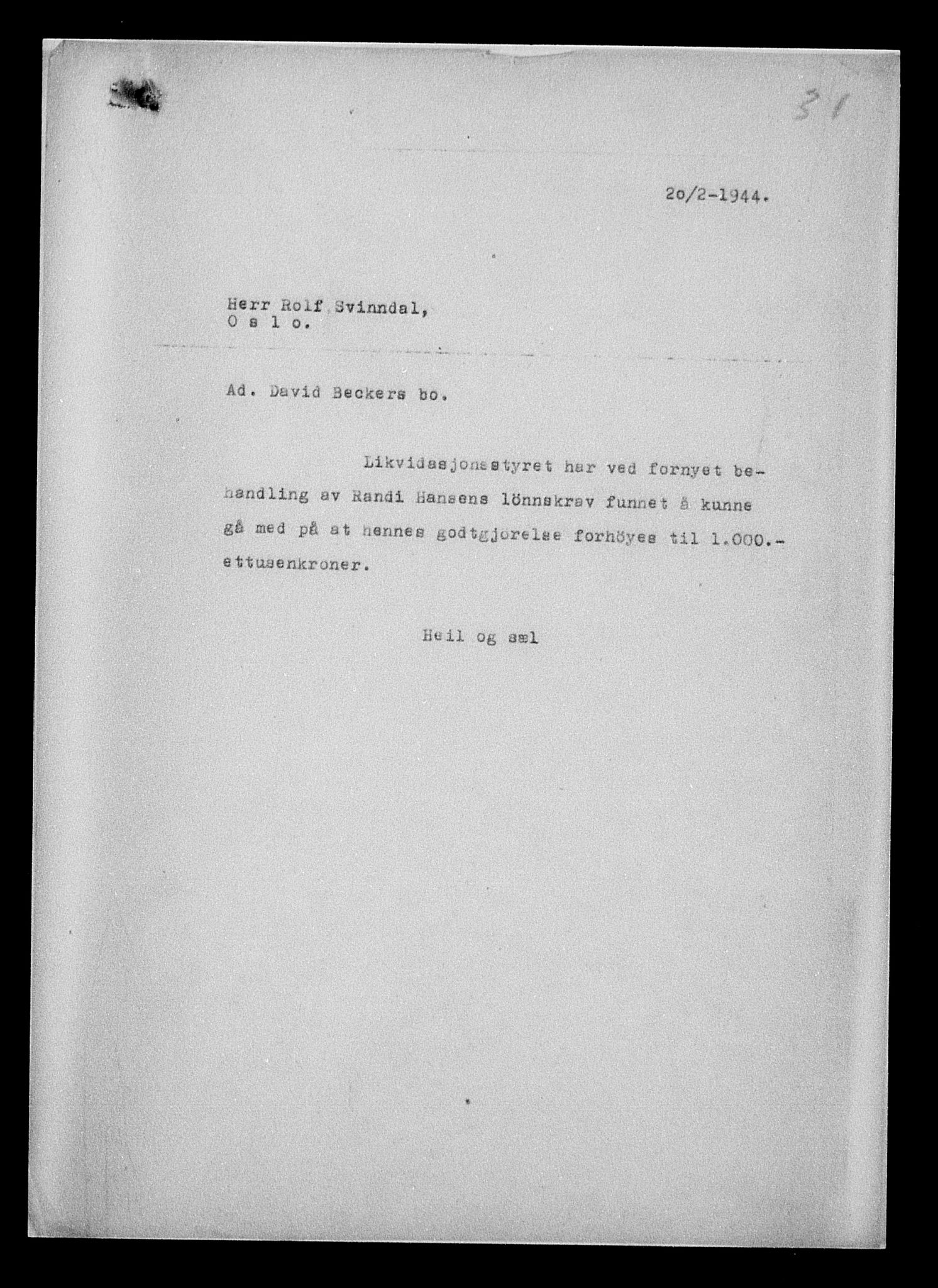 Justisdepartementet, Tilbakeføringskontoret for inndratte formuer, AV/RA-S-1564/H/Hc/Hcd/L0990: --, 1945-1947, p. 13