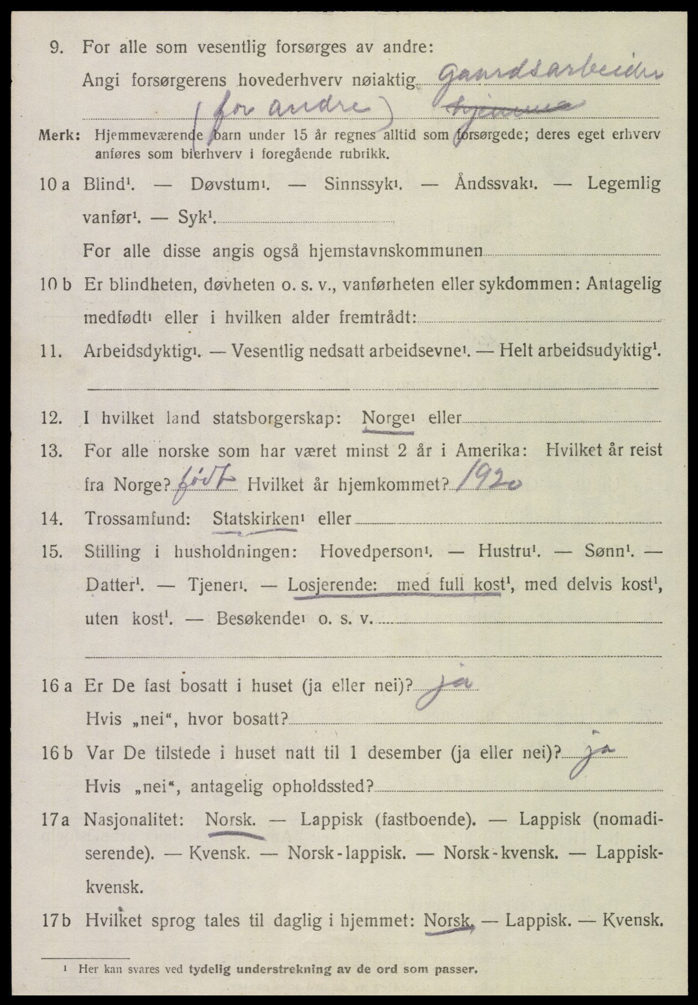 SAT, 1920 census for Stjørdal, 1920, p. 2535