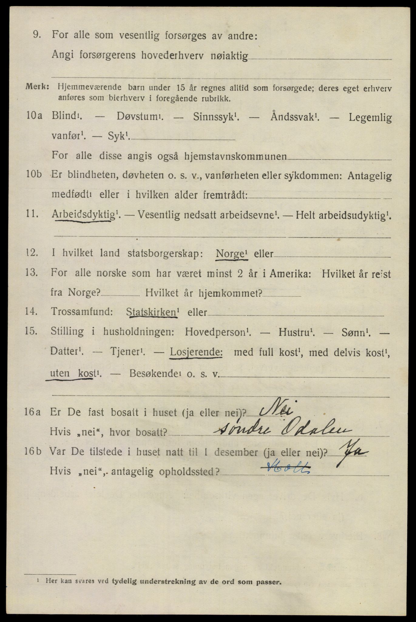 SAO, 1920 census for Ullensaker, 1920, p. 7232