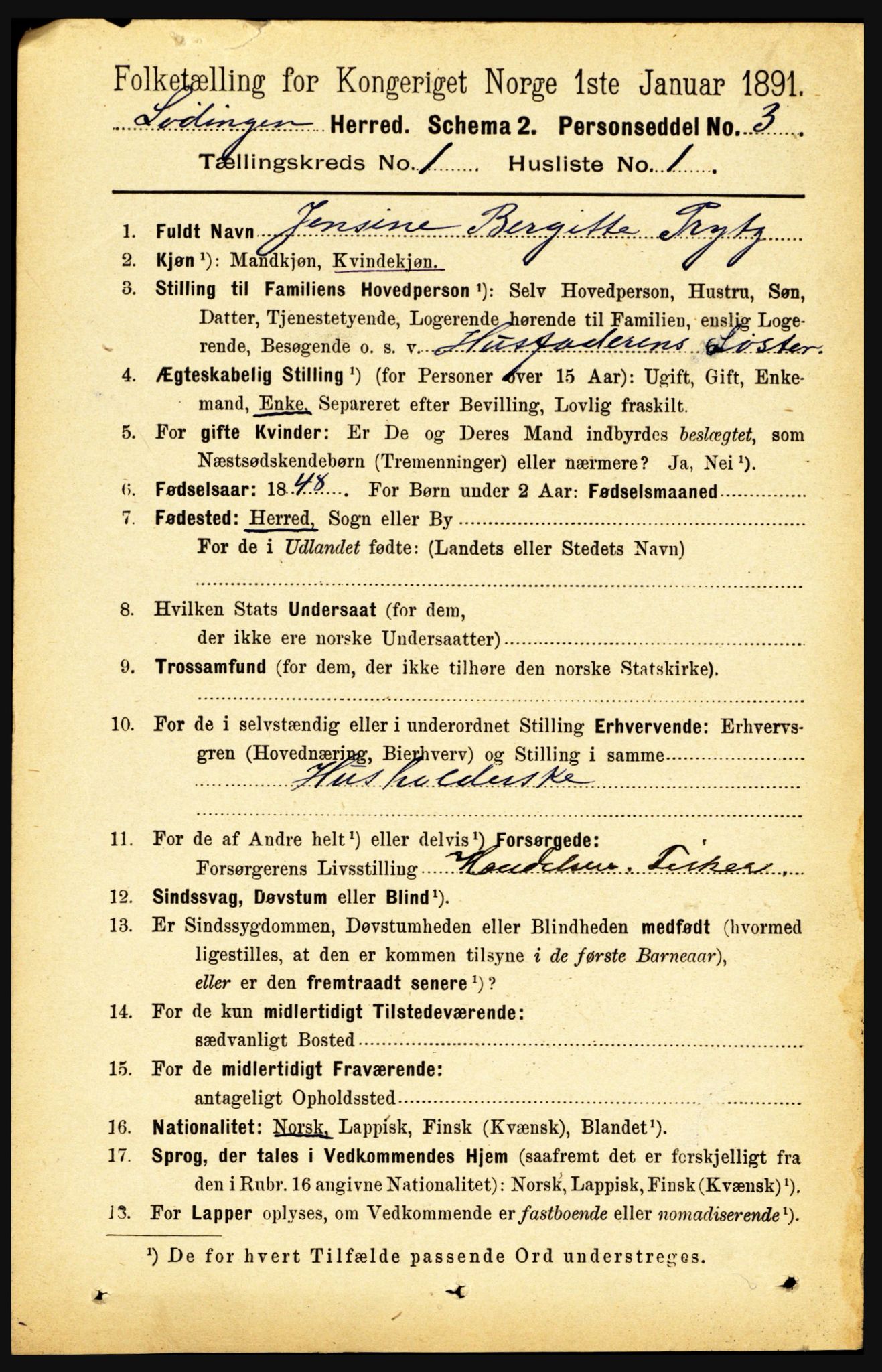 RA, 1891 census for 1851 Lødingen, 1891, p. 102