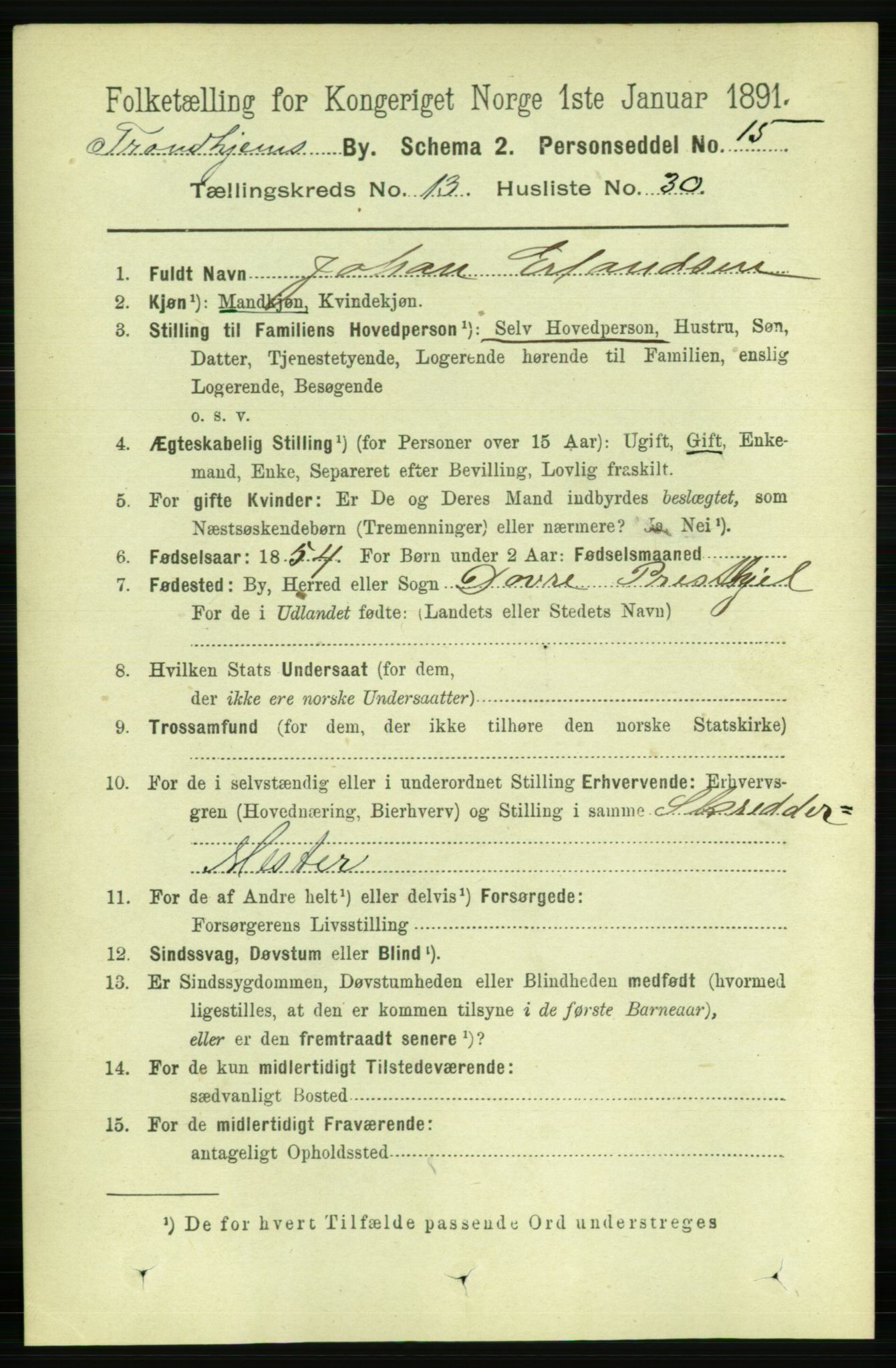 RA, 1891 census for 1601 Trondheim, 1891, p. 10559