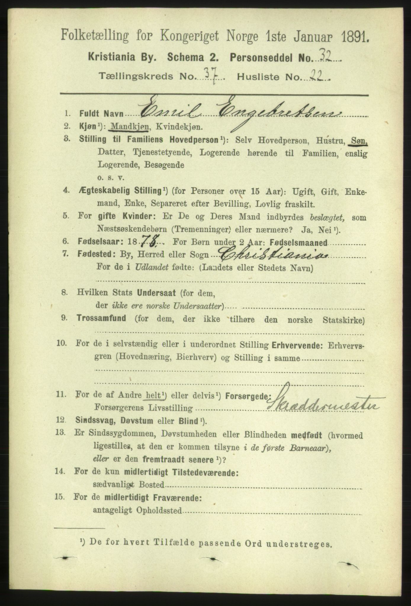 RA, 1891 census for 0301 Kristiania, 1891, p. 21011