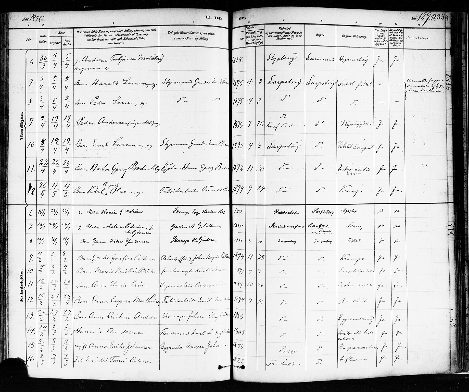 Sarpsborg prestekontor Kirkebøker, AV/SAO-A-2006/F/Fa/L0004: Parish register (official) no. 4, 1892-1899, p. 235