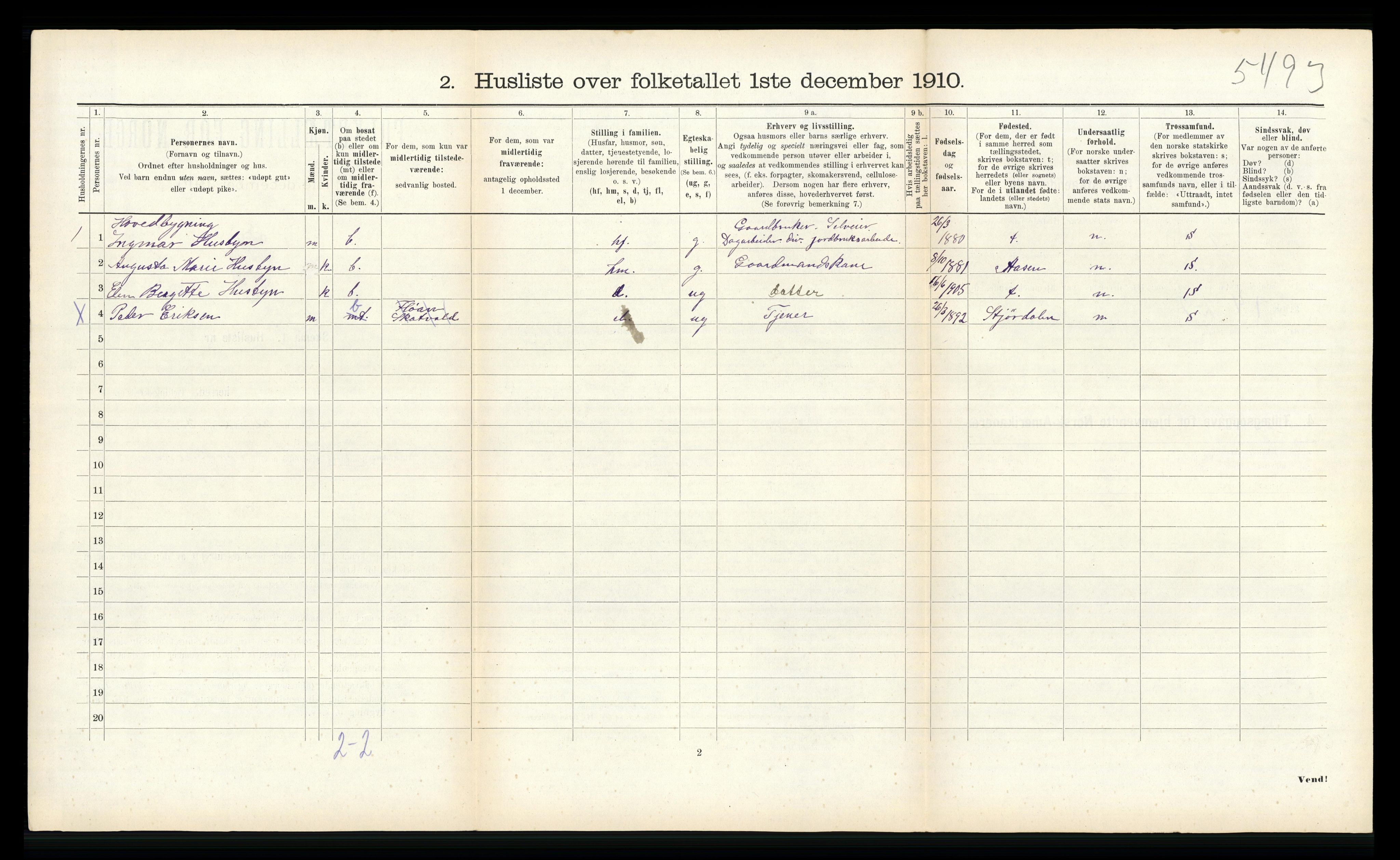 RA, 1910 census for Hegra, 1910, p. 273