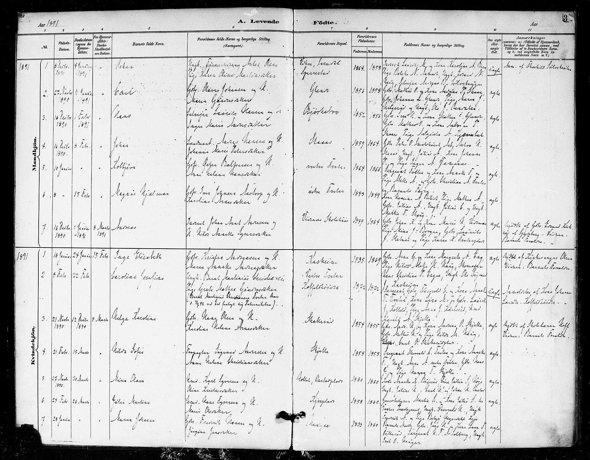 Skiptvet prestekontor Kirkebøker, SAO/A-20009/F/Fa/L0010: Parish register (official) no. 10, 1890-1900, p. 3