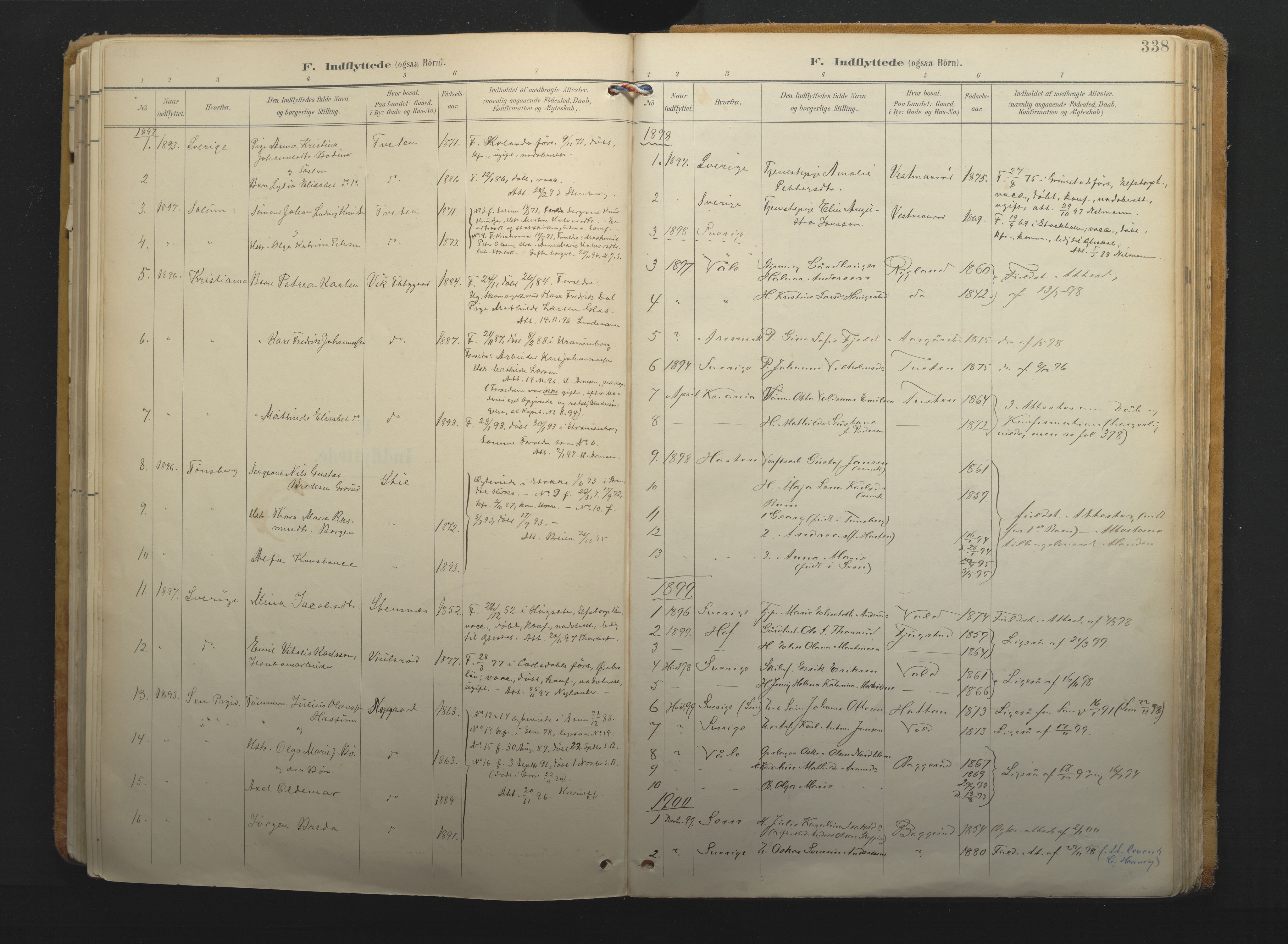 Borre kirkebøker, SAKO/A-338/F/Fa/L0011: Parish register (official) no. I 11, 1897-1921, p. 338