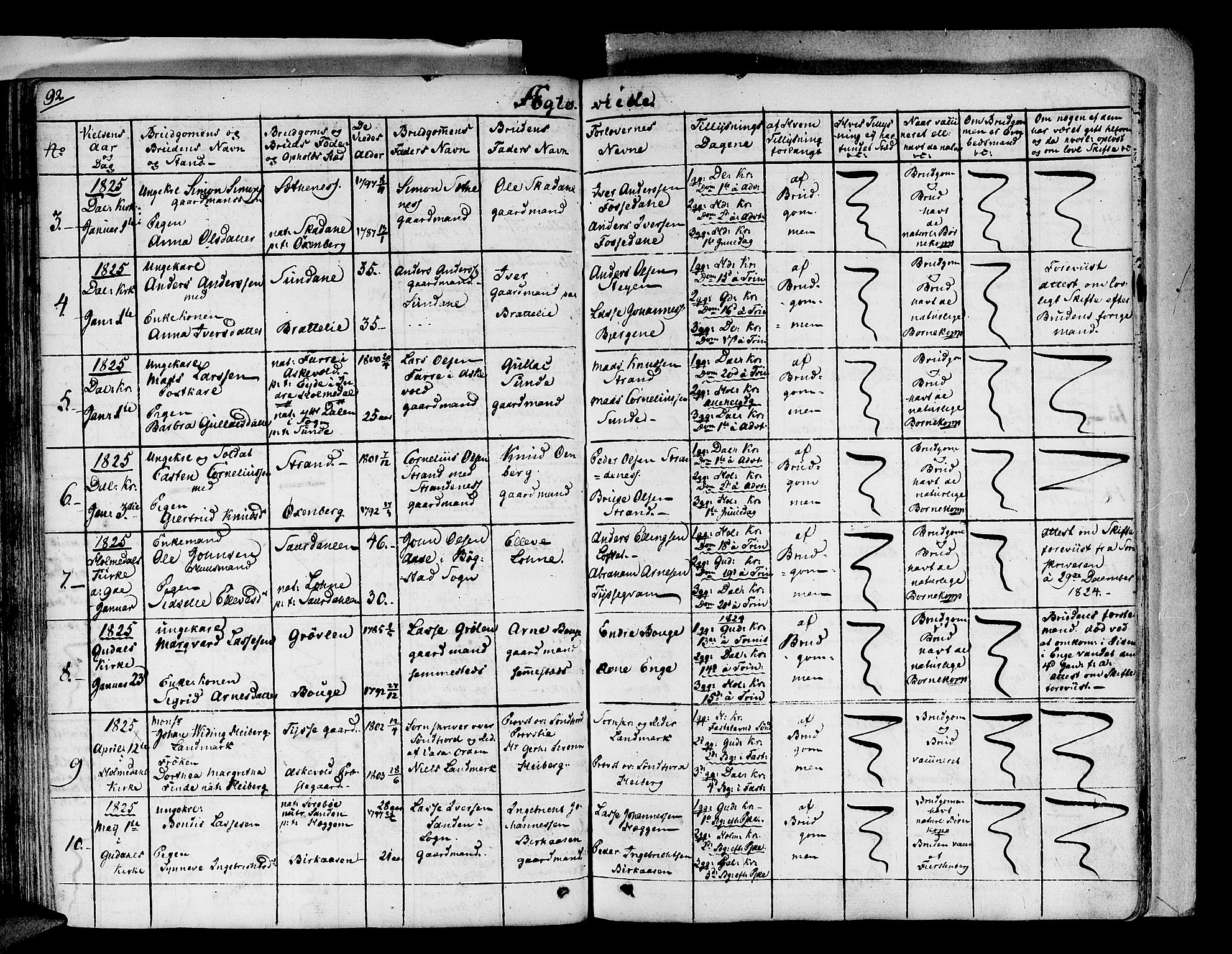 Fjaler sokneprestembete, SAB/A-79801/H/Haa/Haaa/L0005: Parish register (official) no. A 5, 1821-1835, p. 92
