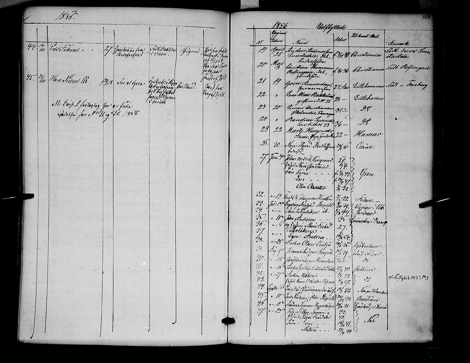 Ringsaker prestekontor, AV/SAH-PREST-014/K/Ka/L0009: Parish register (official) no. 9, 1850-1860, p. 456