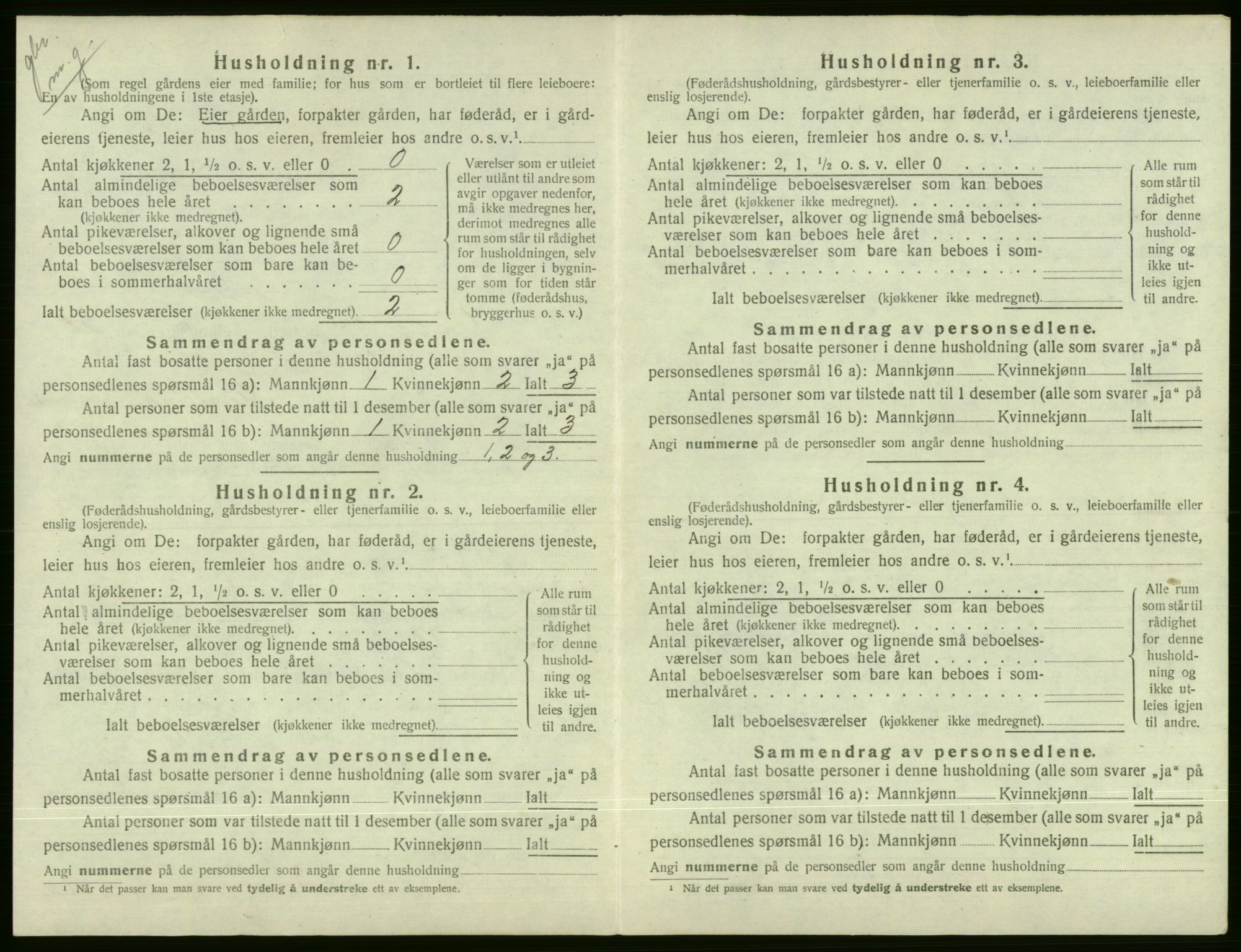 SAB, 1920 census for Voss, 1920, p. 1820