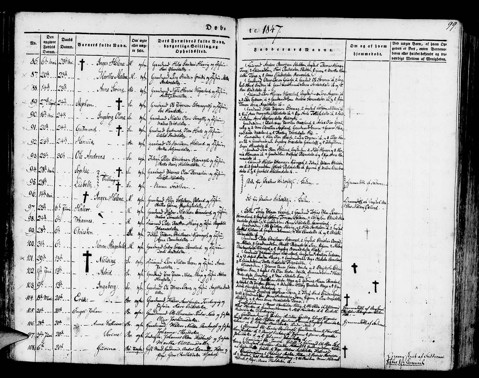 Finnås sokneprestembete, SAB/A-99925/H/Ha/Haa/Haaa/L0006: Parish register (official) no. A 6, 1836-1850, p. 99
