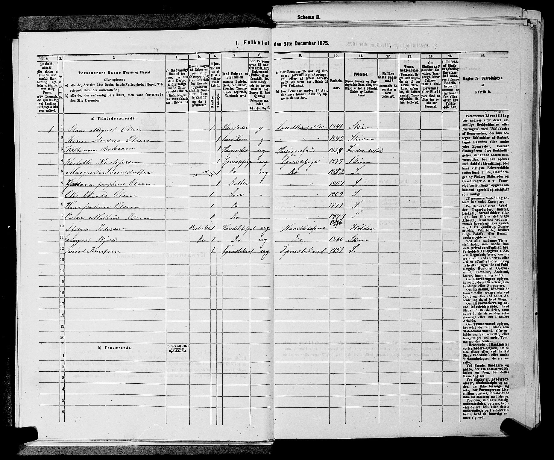 SAKO, 1875 census for 0828P Seljord, 1875, p. 188