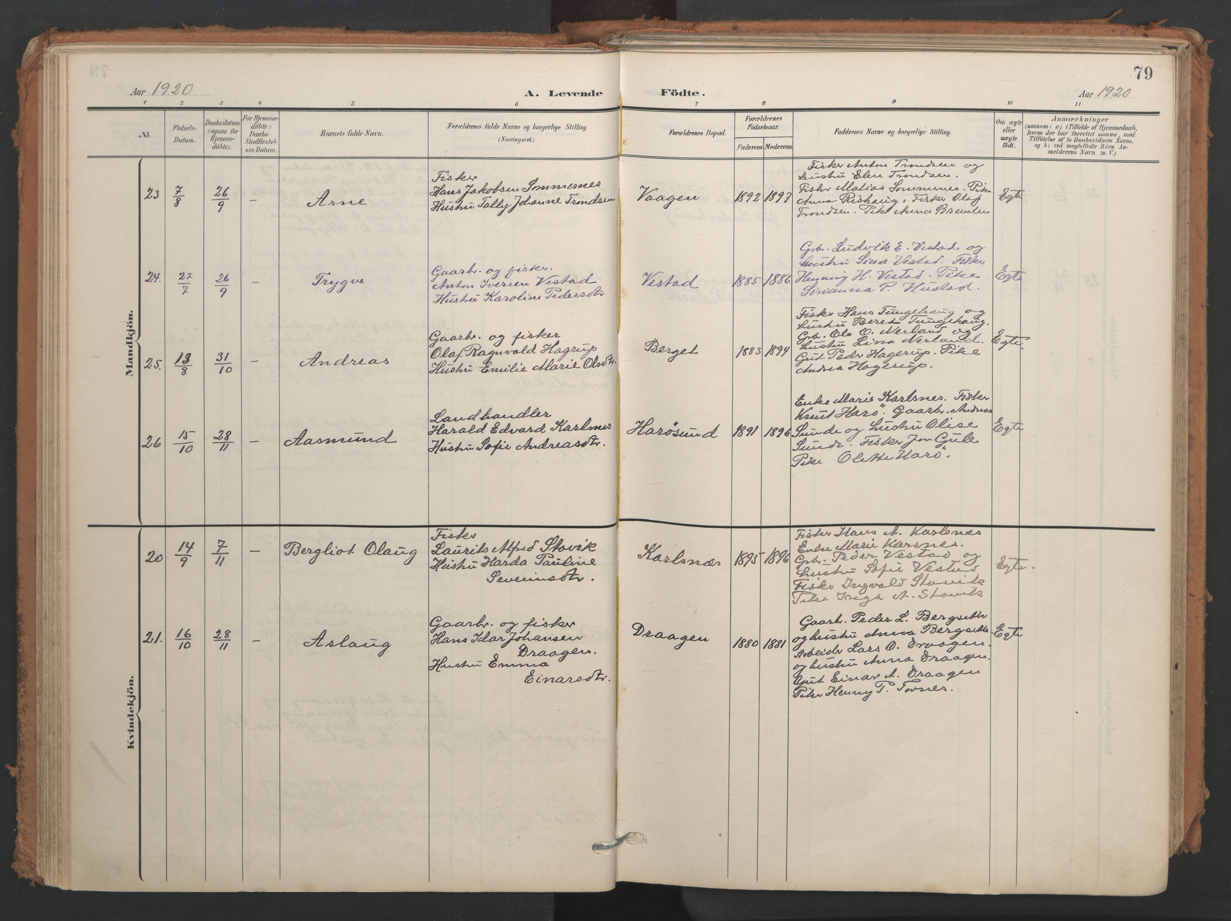 Ministerialprotokoller, klokkerbøker og fødselsregistre - Møre og Romsdal, AV/SAT-A-1454/566/L0771: Parish register (official) no. 566A10, 1904-1929, p. 79