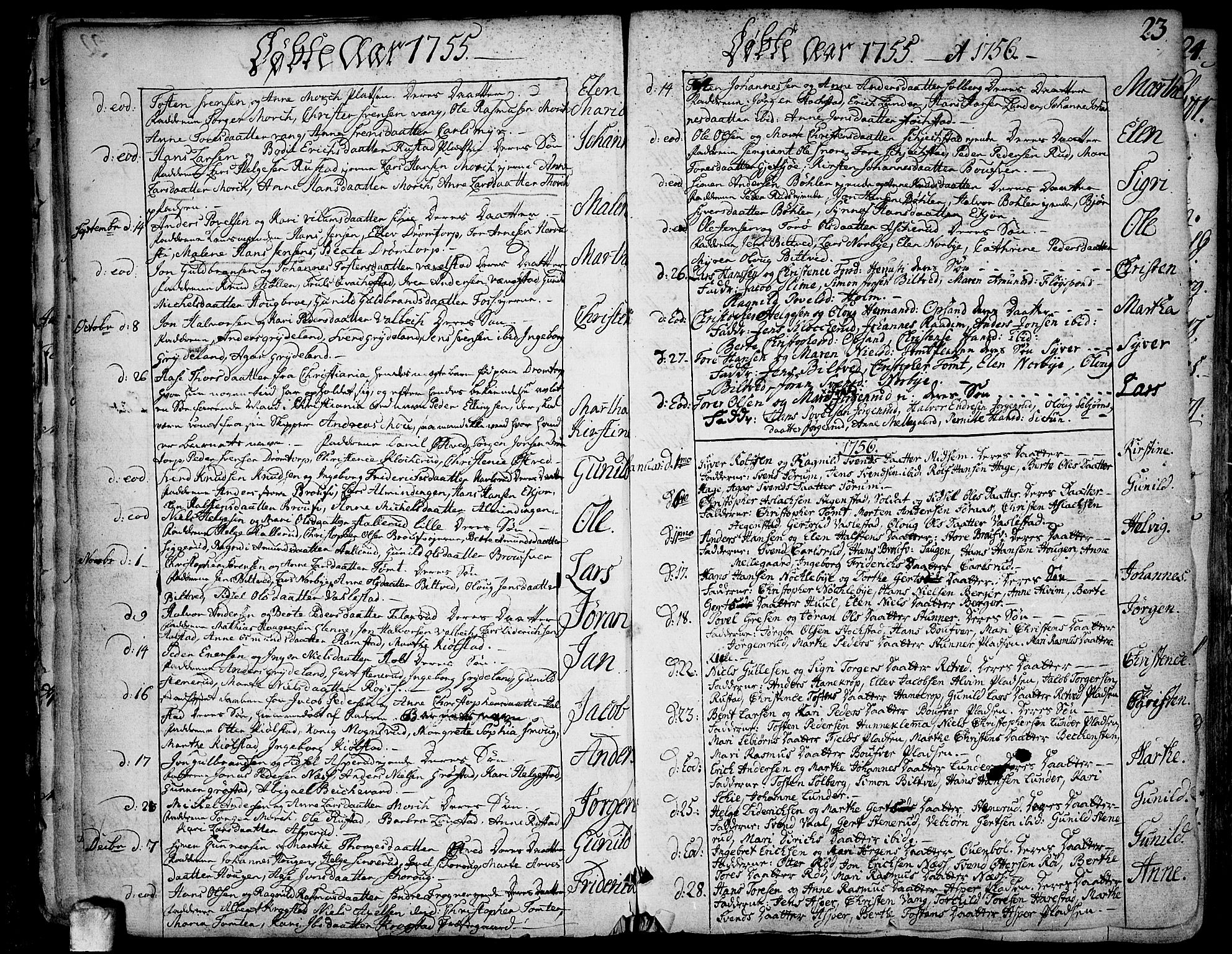 Kråkstad prestekontor Kirkebøker, SAO/A-10125a/F/Fa/L0001: Parish register (official) no. I 1, 1736-1785, p. 23