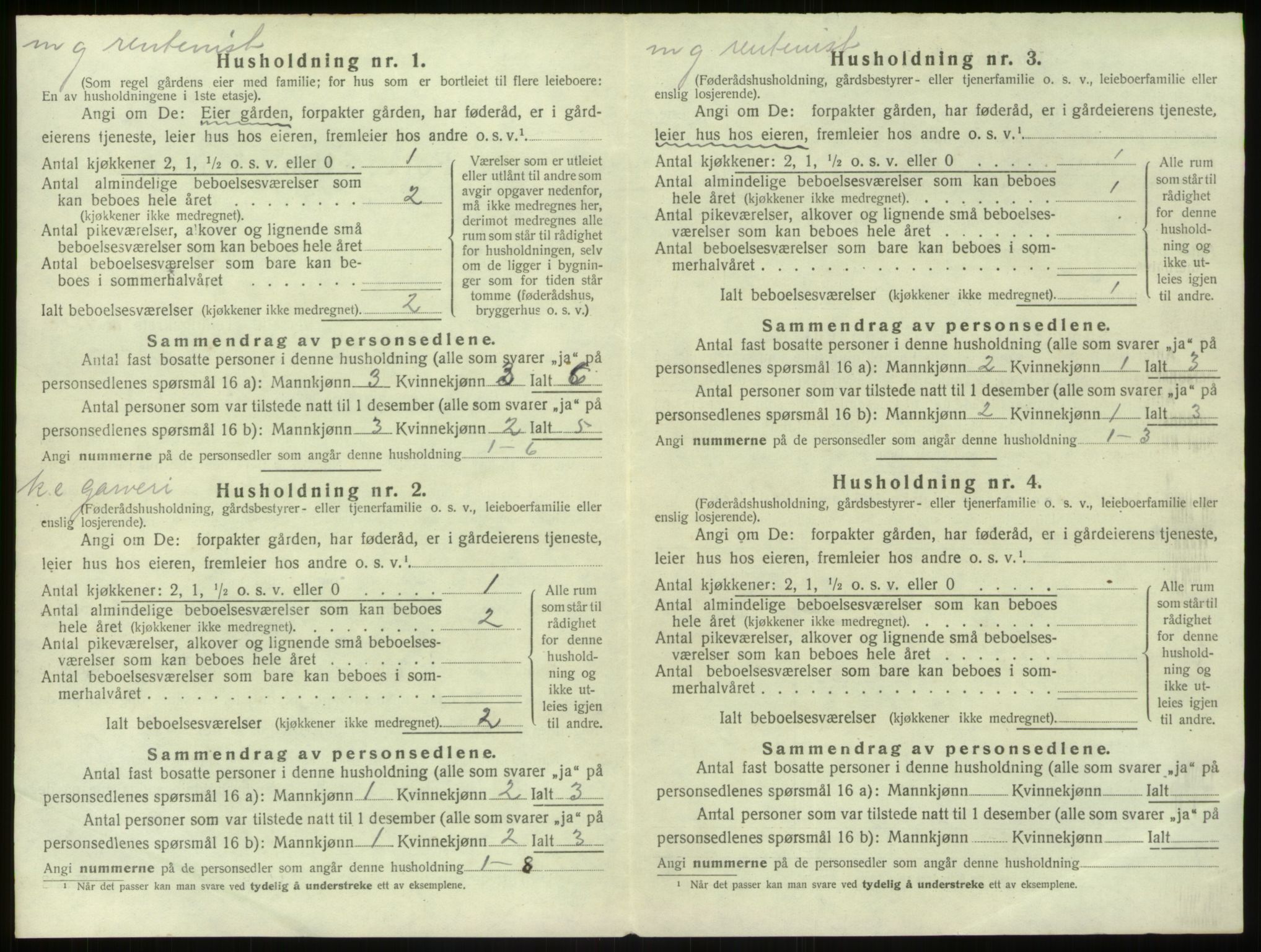 SAB, 1920 census for Hamre, 1920, p. 982