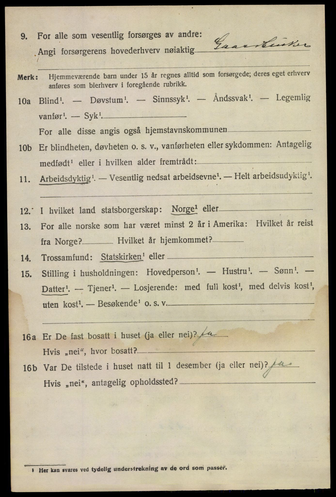 SAKO, 1920 census for Brunlanes, 1920, p. 9238