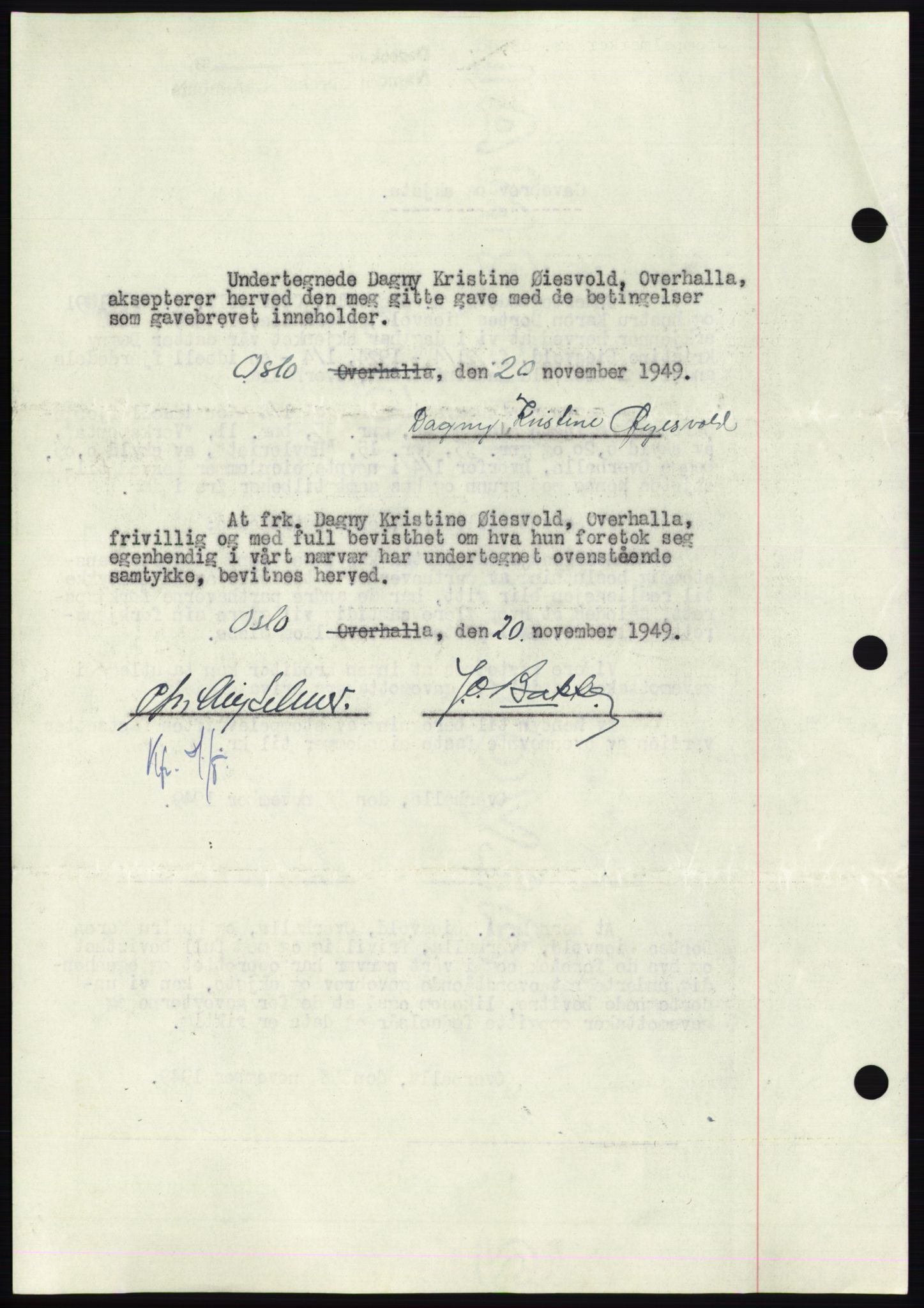 Namdal sorenskriveri, AV/SAT-A-4133/1/2/2C: Mortgage book no. -, 1949-1949, Diary no: : 3016/1949