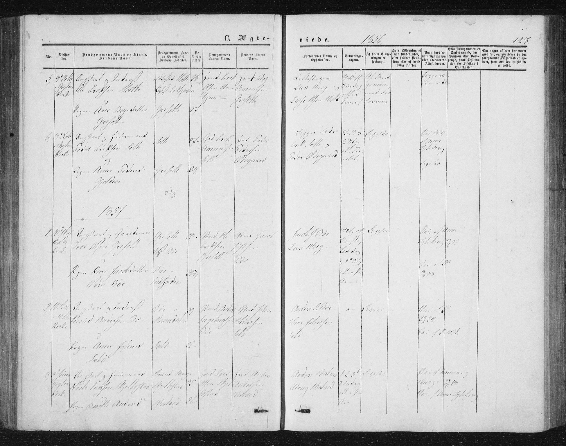 Ministerialprotokoller, klokkerbøker og fødselsregistre - Møre og Romsdal, AV/SAT-A-1454/543/L0562: Parish register (official) no. 543A02, 1854-1884, p. 127