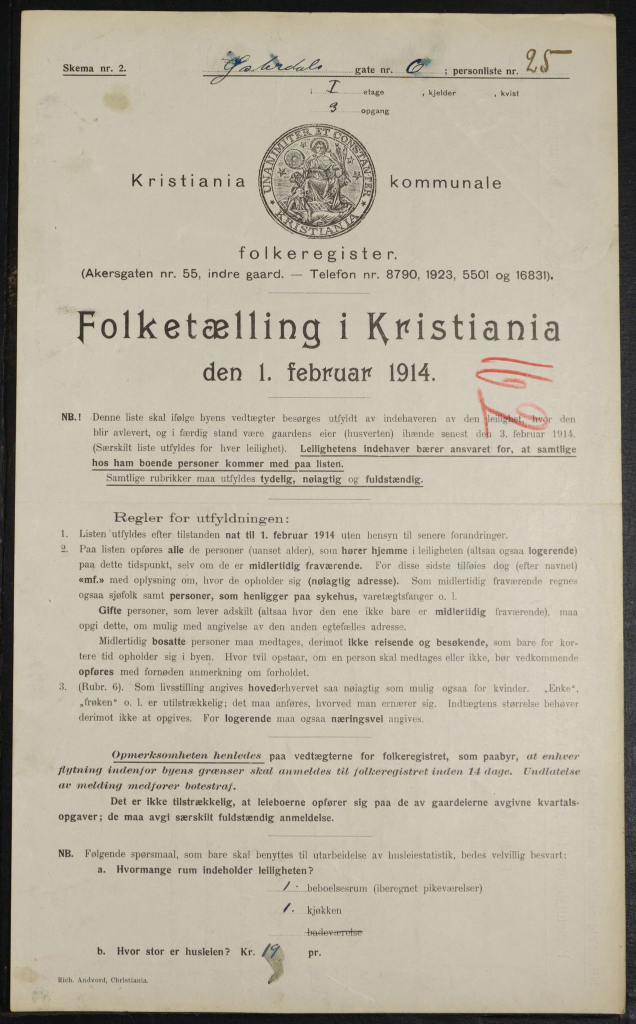 OBA, Municipal Census 1914 for Kristiania, 1914, p. 130083