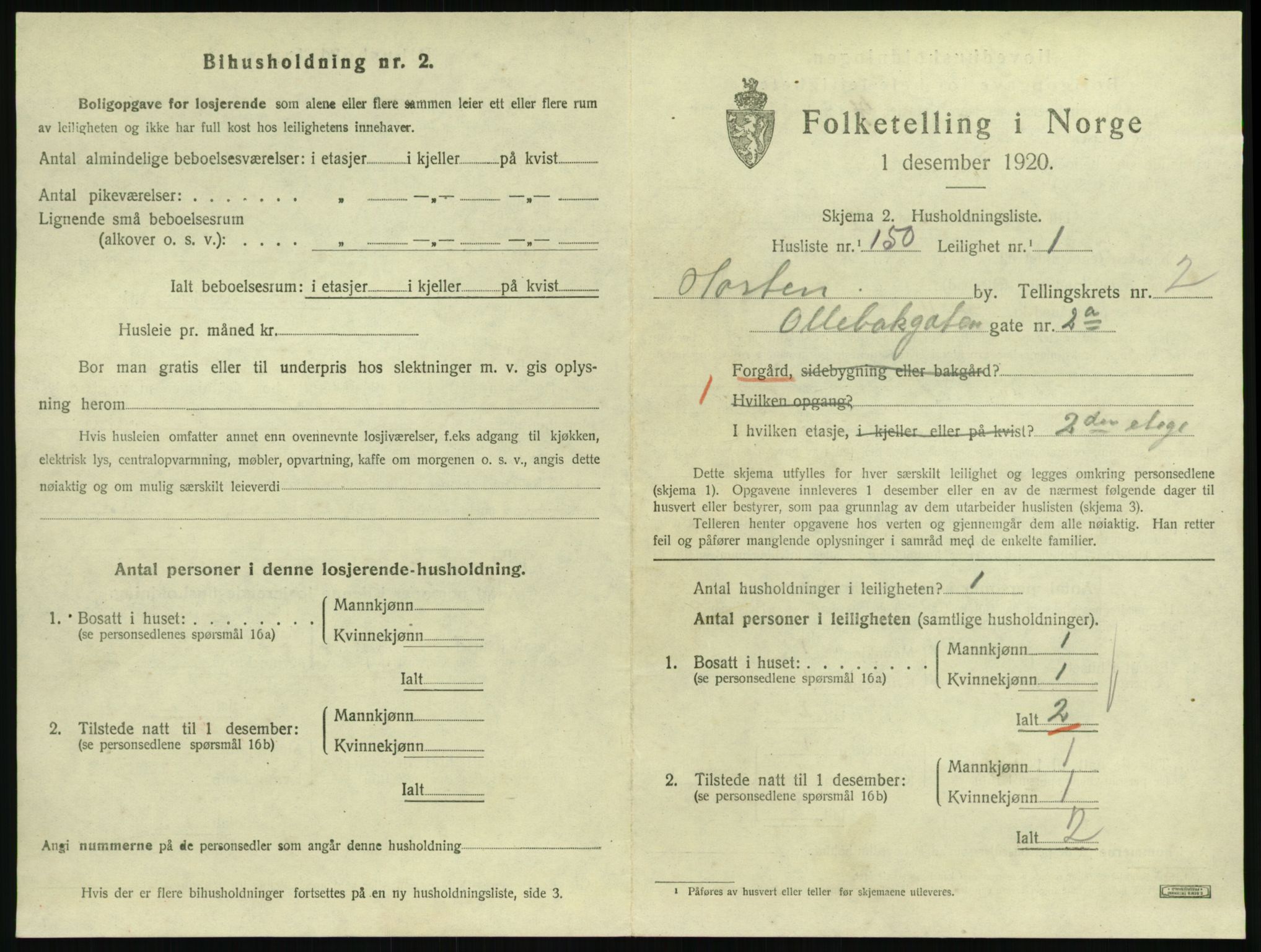 SAKO, 1920 census for Horten, 1920, p. 3897