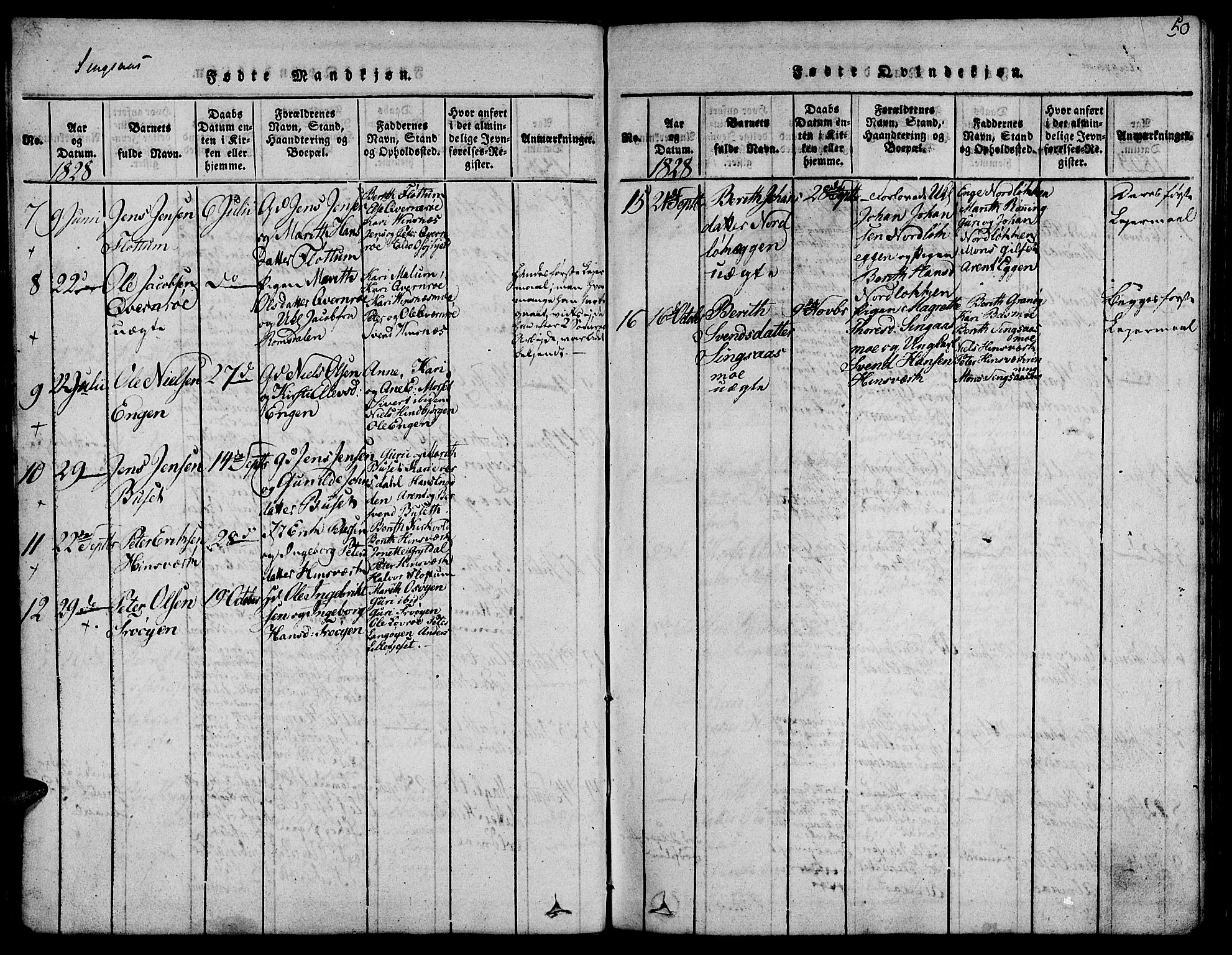 Ministerialprotokoller, klokkerbøker og fødselsregistre - Sør-Trøndelag, SAT/A-1456/685/L0955: Parish register (official) no. 685A03 /2, 1817-1829, p. 50