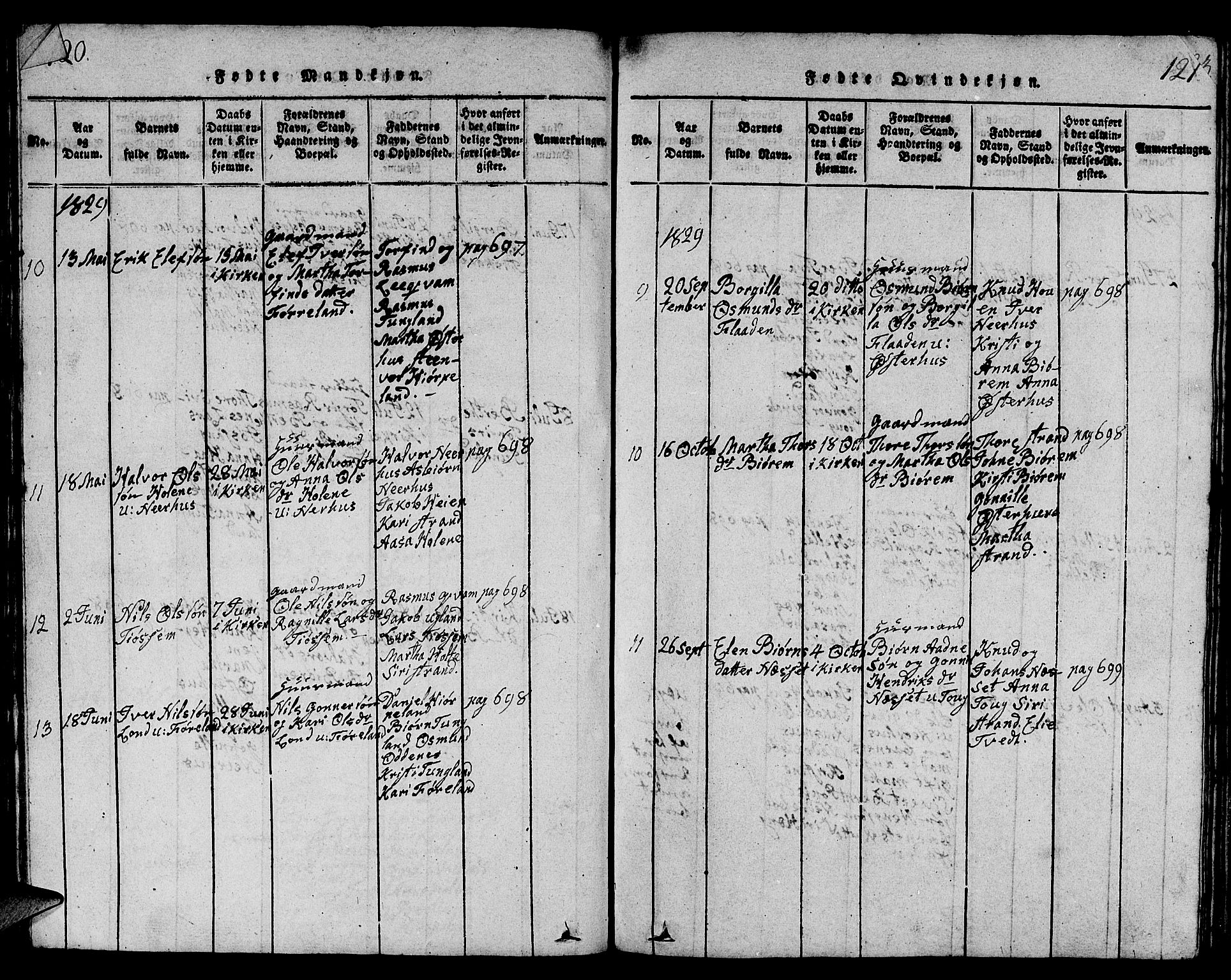 Strand sokneprestkontor, AV/SAST-A-101828/H/Ha/Hab/L0001: Parish register (copy) no. B 1, 1816-1854, p. 120-121