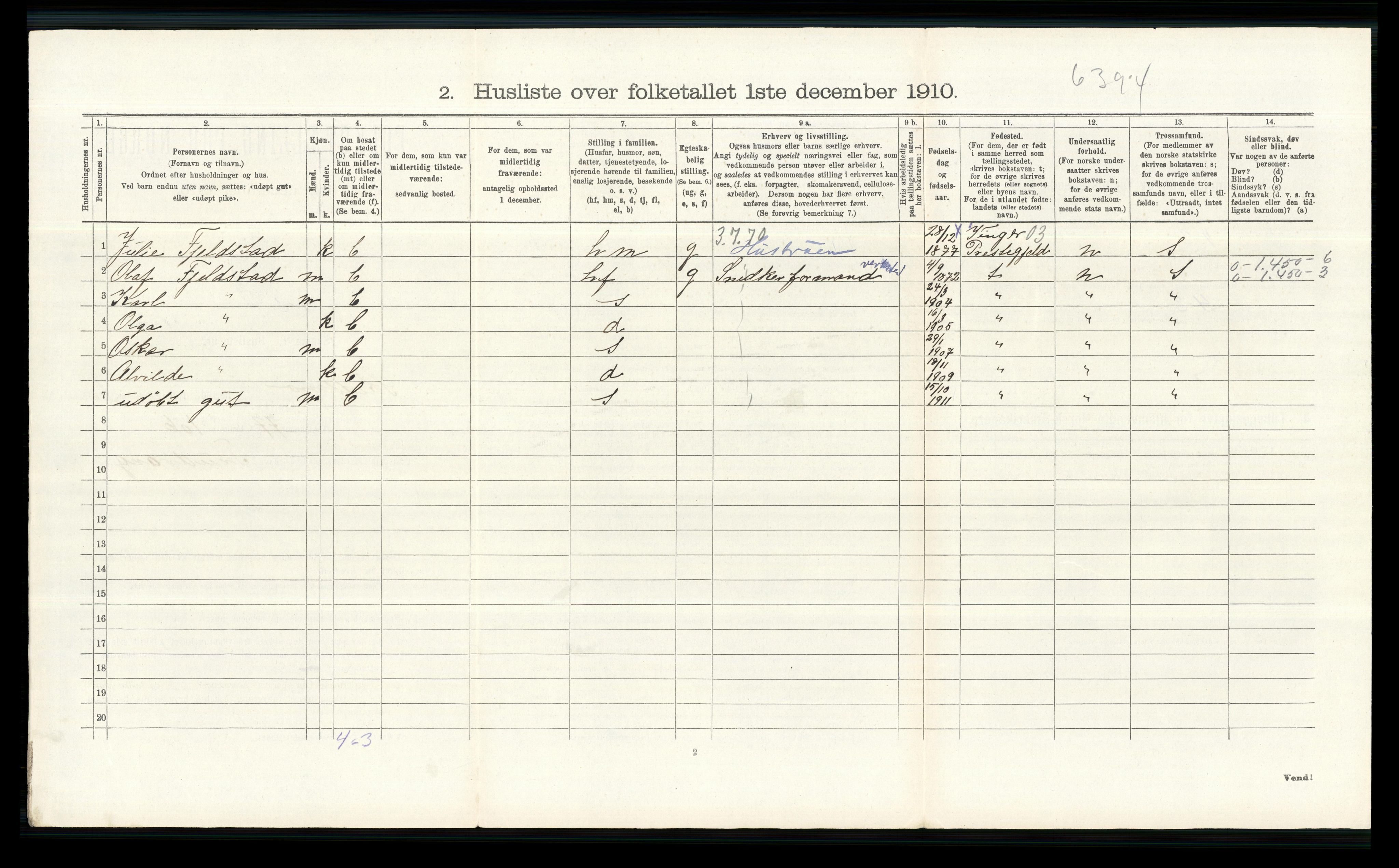 RA, 1910 census for Skedsmo, 1910, p. 438