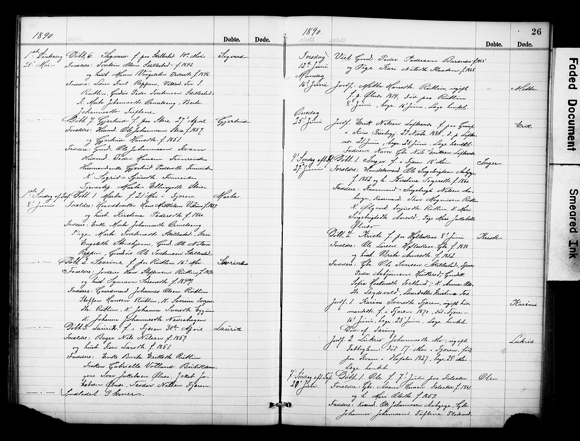 Sogndal sokneprestembete, AV/SAB-A-81301/H/Hab/Haba/L0001: Parish register (copy) no. A 1, 1887-1907, p. 26