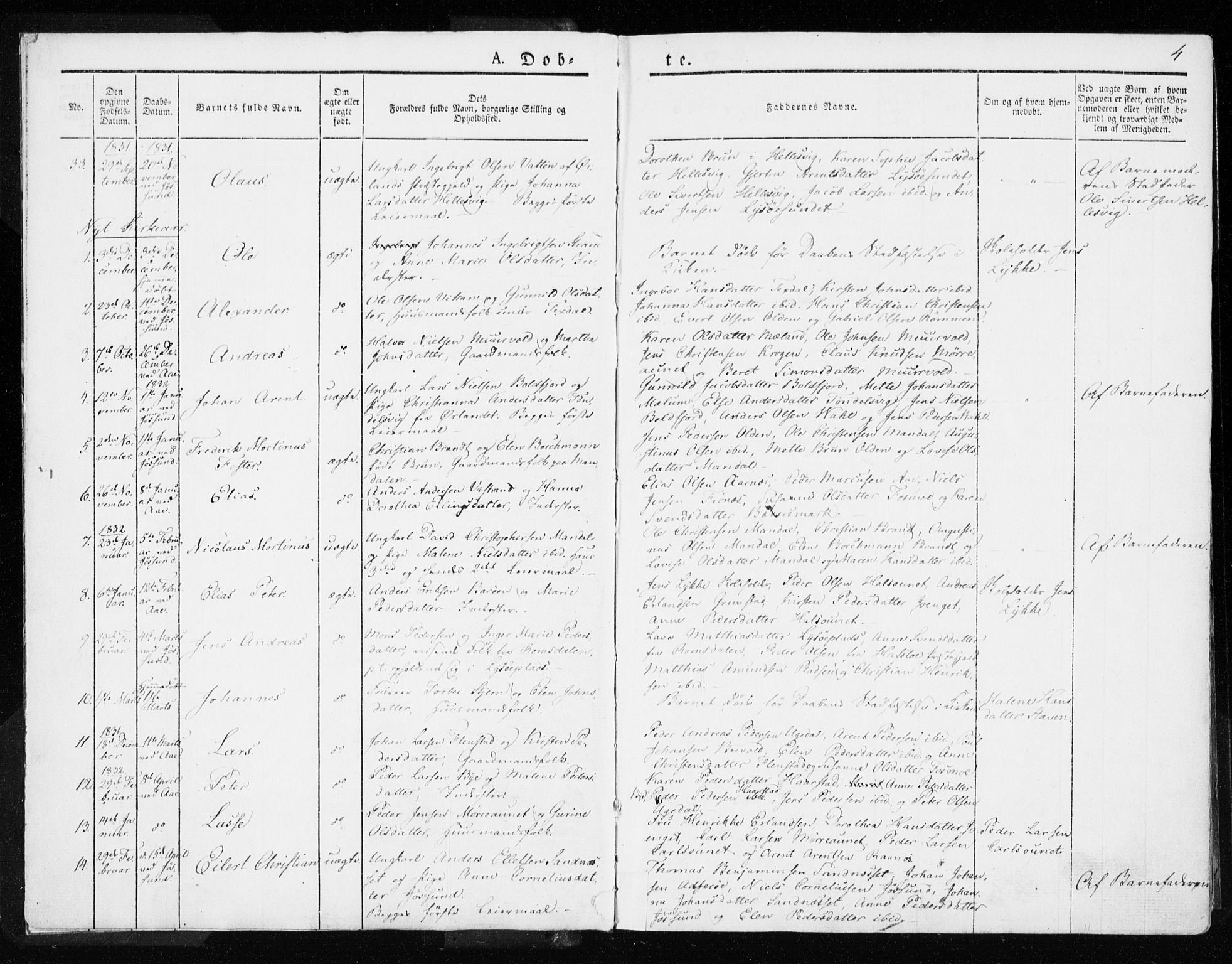 Ministerialprotokoller, klokkerbøker og fødselsregistre - Sør-Trøndelag, SAT/A-1456/655/L0676: Parish register (official) no. 655A05, 1830-1847, p. 4