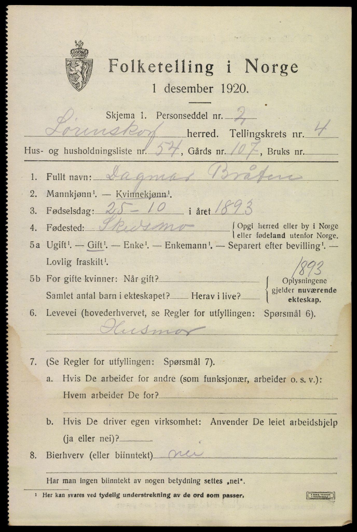 SAO, 1920 census for Lørenskog, 1920, p. 4183