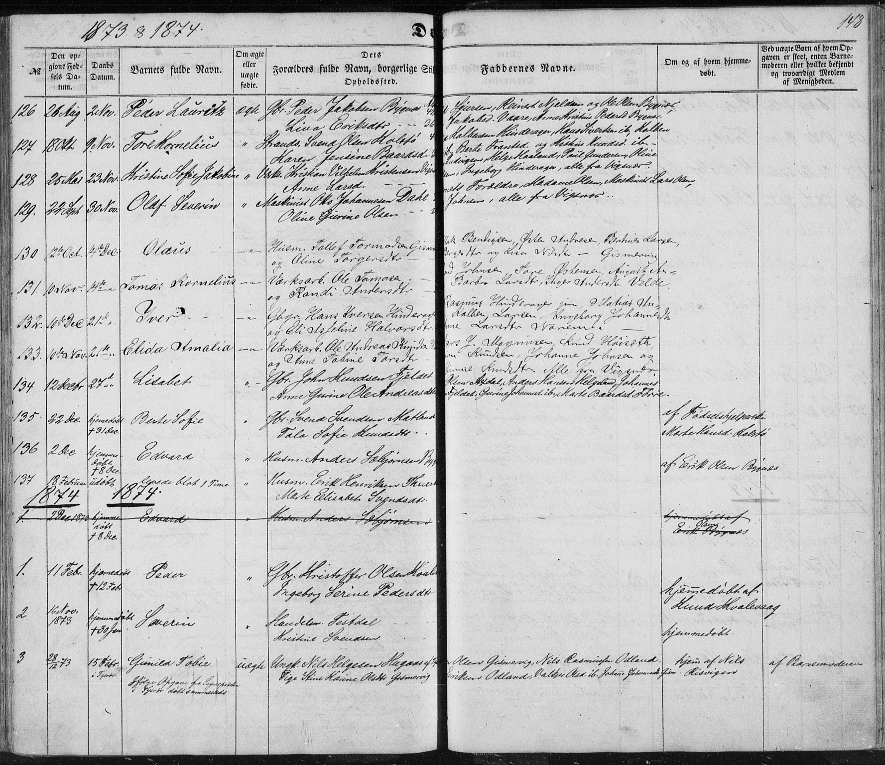 Avaldsnes sokneprestkontor, AV/SAST-A -101851/H/Ha/Haa/L0010: Parish register (official) no. A 10, 1857-1876, p. 148