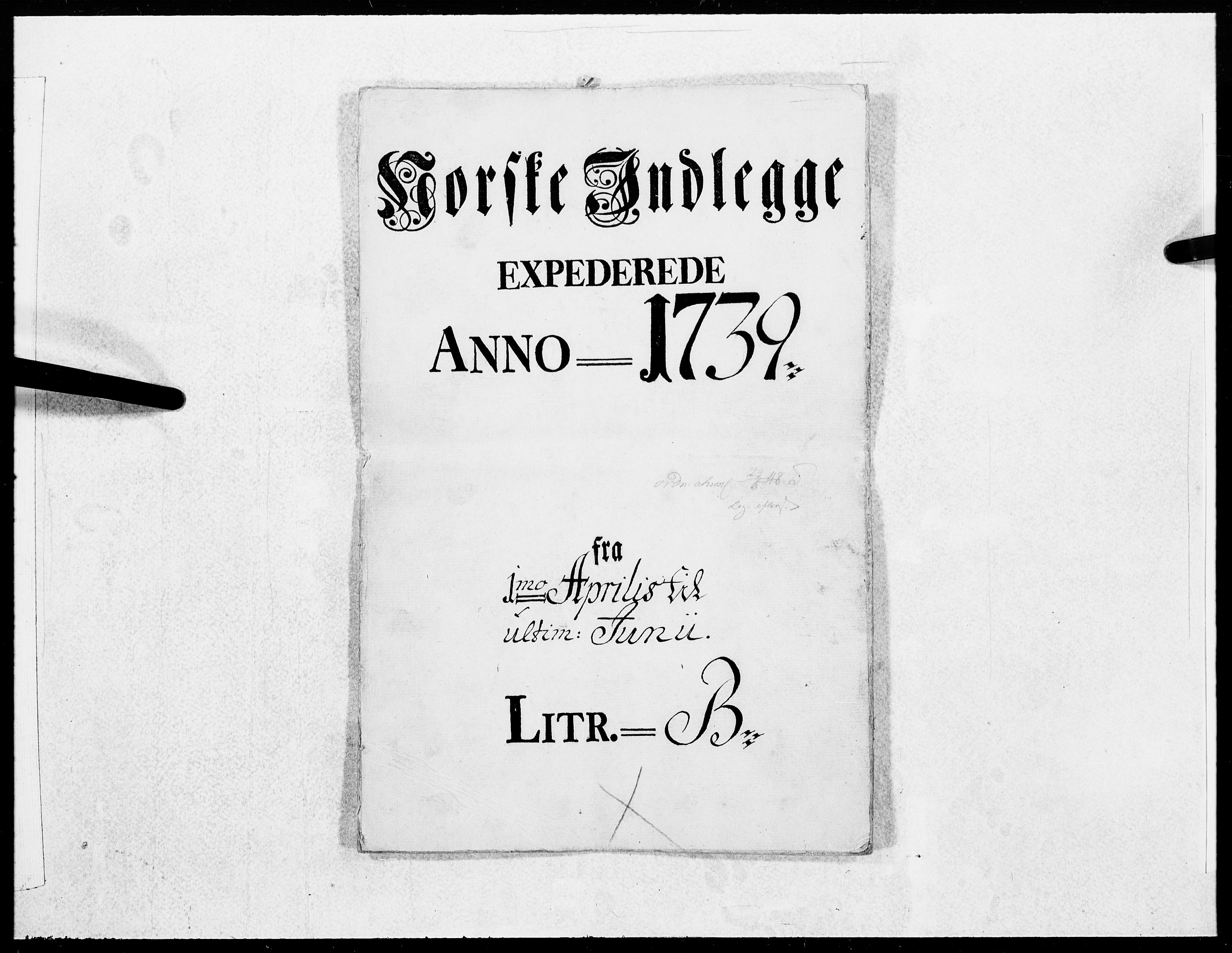 Danske Kanselli 1572-1799, AV/RA-EA-3023/F/Fc/Fcc/Fcca/L0129: Norske innlegg 1572-1799, 1739, p. 186