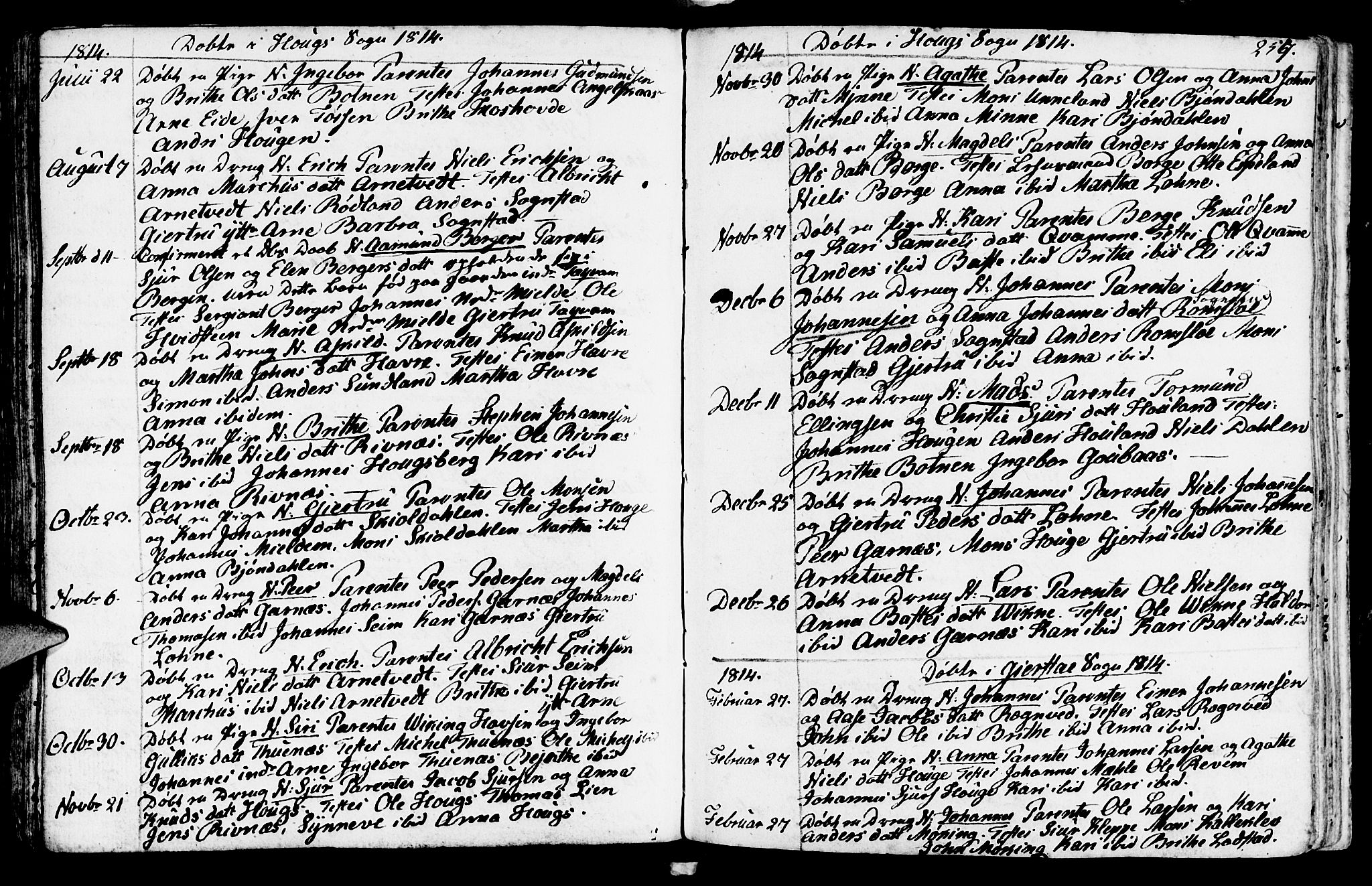 Haus sokneprestembete, AV/SAB-A-75601/H/Haa: Parish register (official) no. A 11, 1796-1816, p. 257