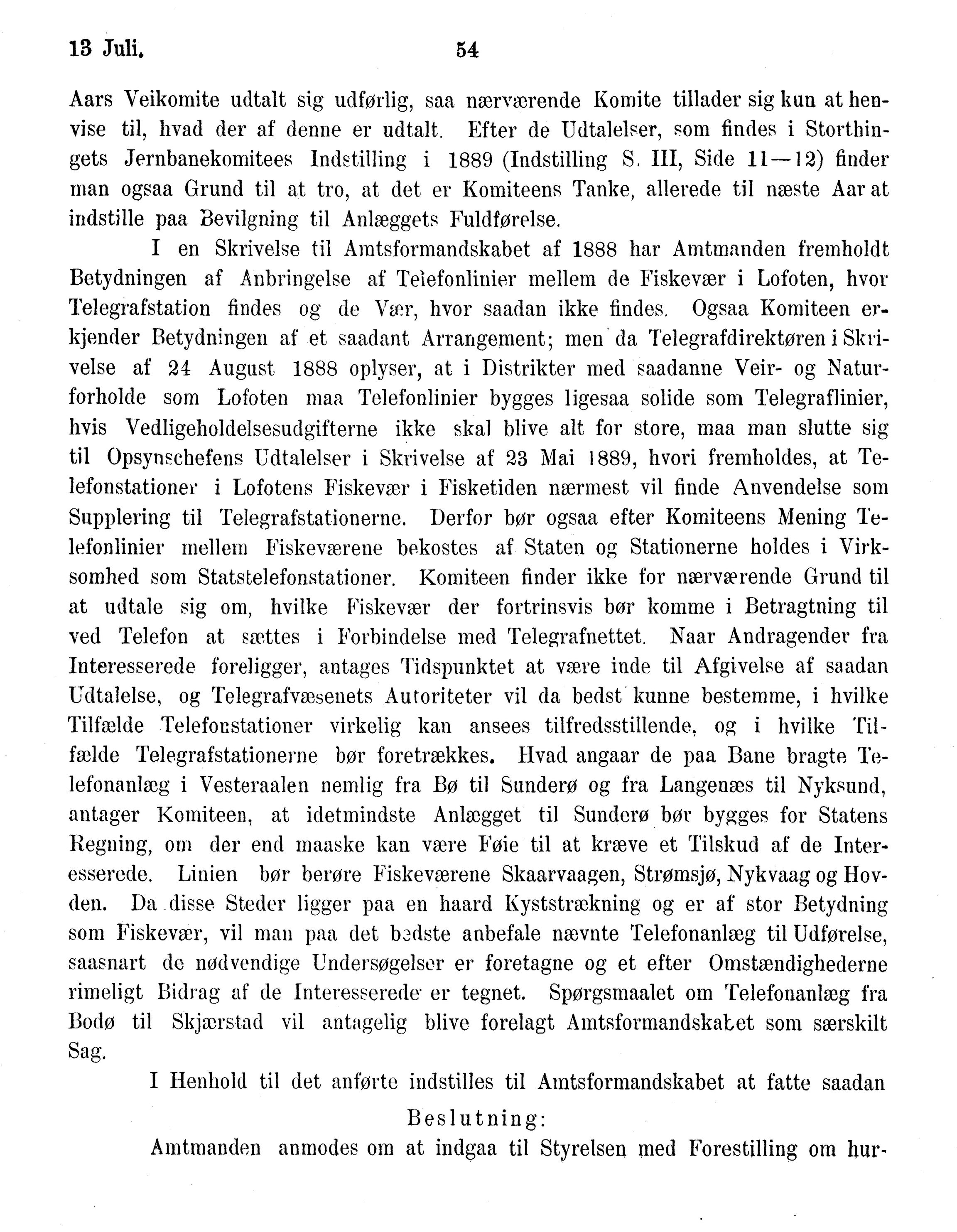 Nordland Fylkeskommune. Fylkestinget, AIN/NFK-17/176/A/Ac/L0015: Fylkestingsforhandlinger 1886-1890, 1886-1890