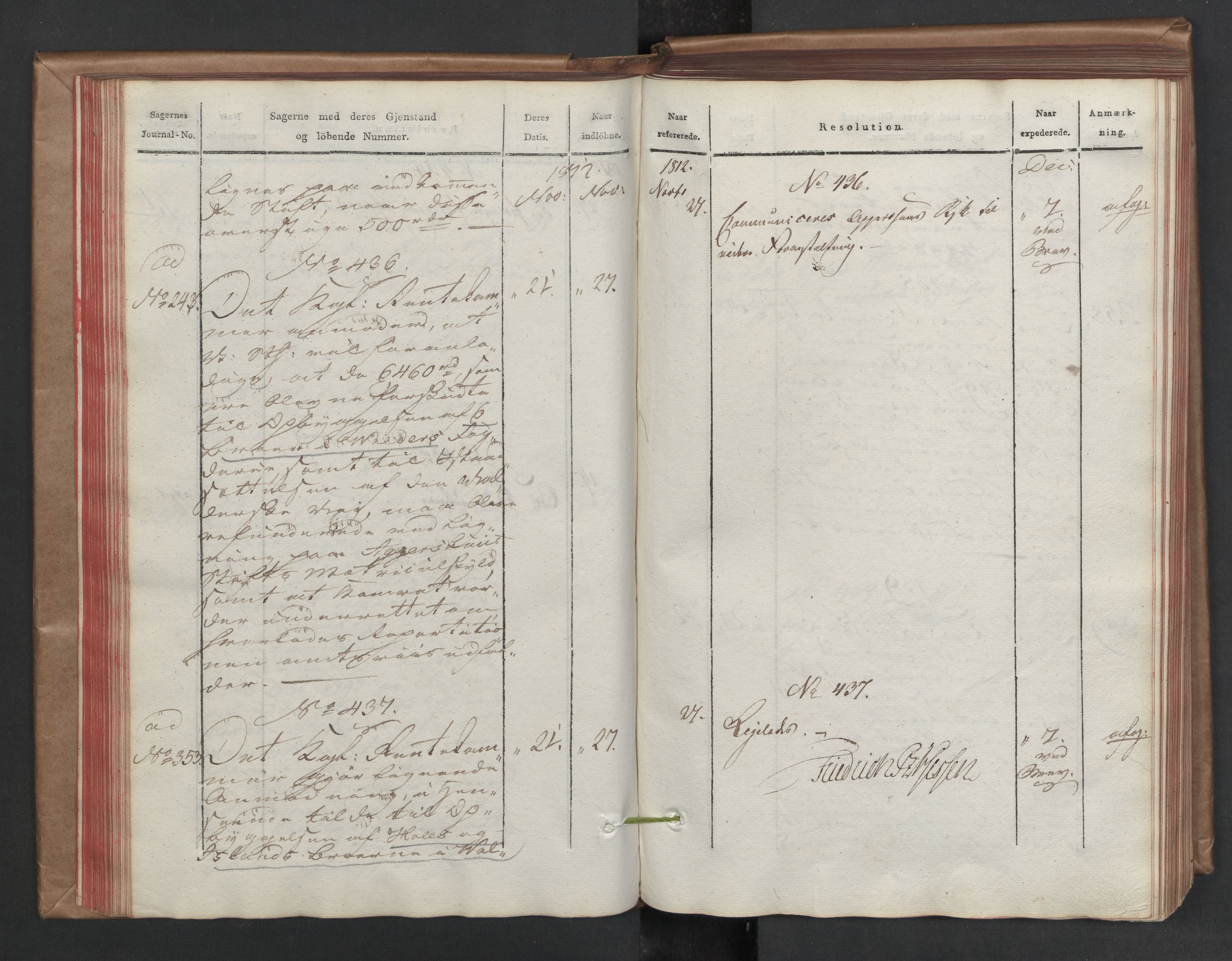 Stattholderembetet 1810-1814, 2. kontor (Kontor B), AV/RA-EA-5432/Aa/L0002: Kollegial referatprotokoll,  j.nr. 284-511,  l.nr. 328-639, 1812-1813, p. 79