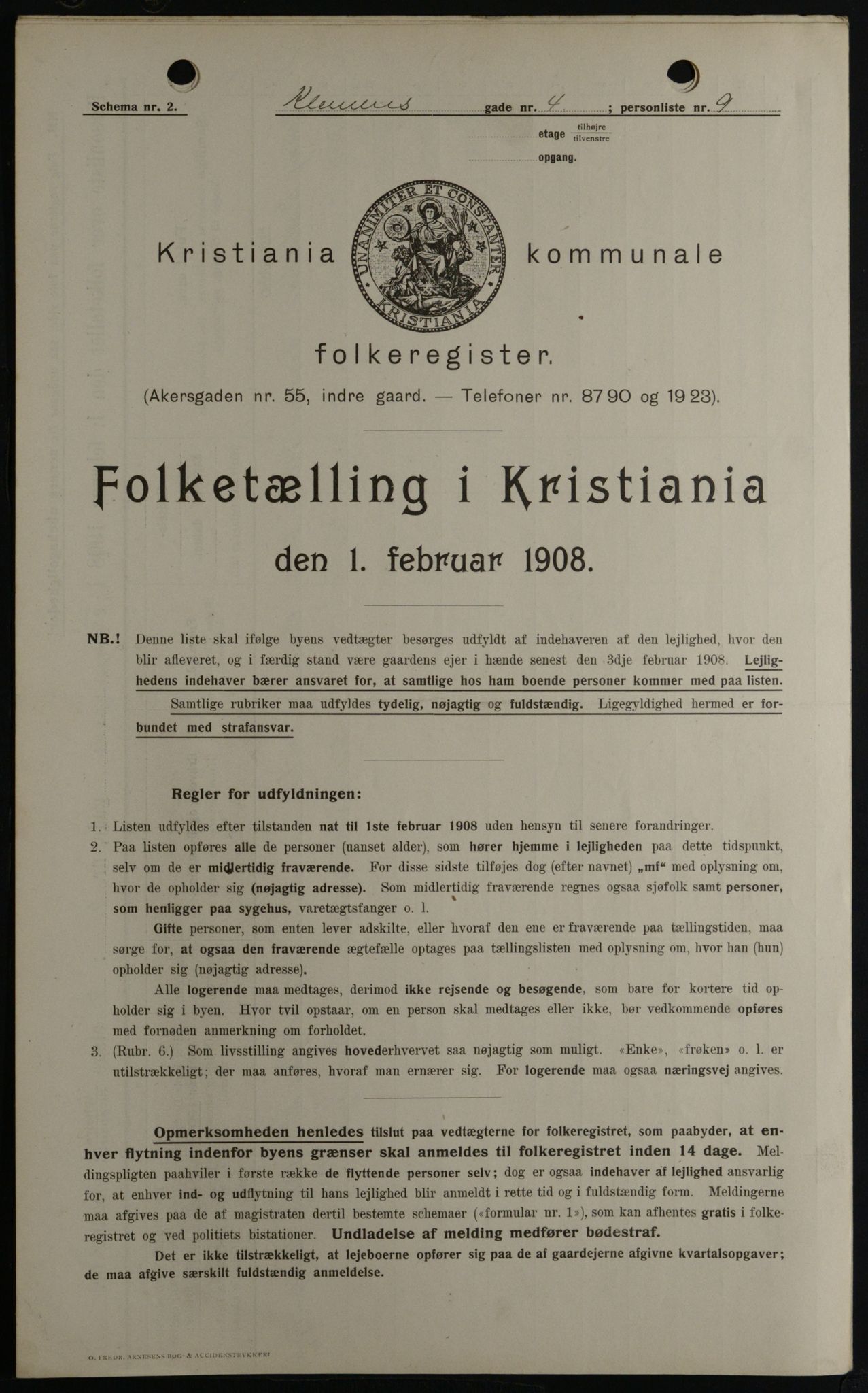 OBA, Municipal Census 1908 for Kristiania, 1908, p. 12038