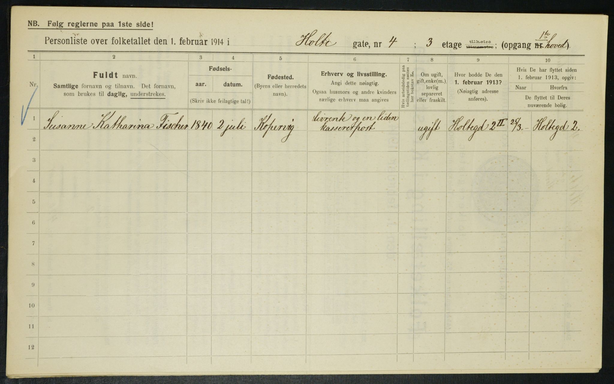 OBA, Municipal Census 1914 for Kristiania, 1914, p. 41206