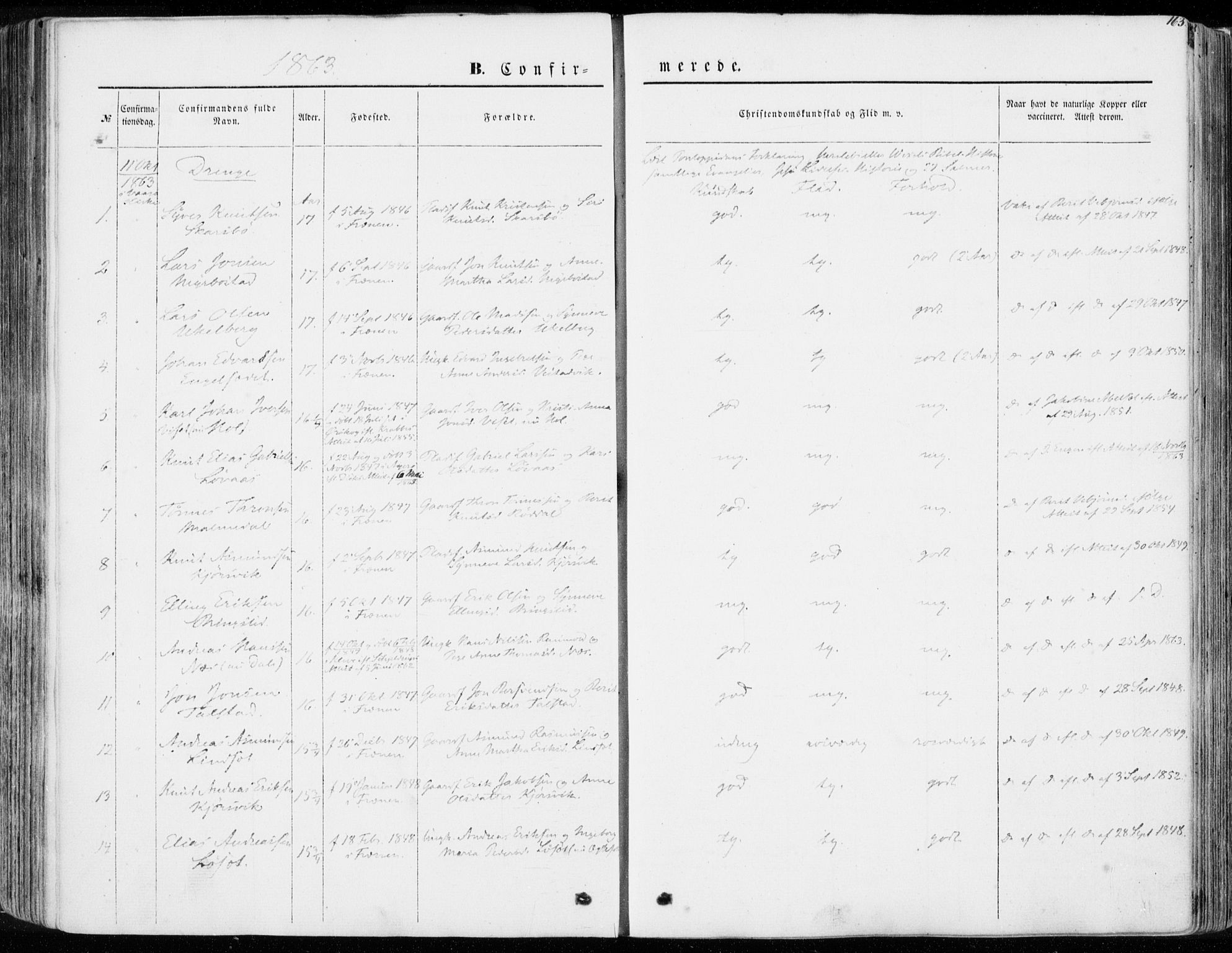 Ministerialprotokoller, klokkerbøker og fødselsregistre - Møre og Romsdal, AV/SAT-A-1454/565/L0748: Parish register (official) no. 565A02, 1845-1872, p. 163